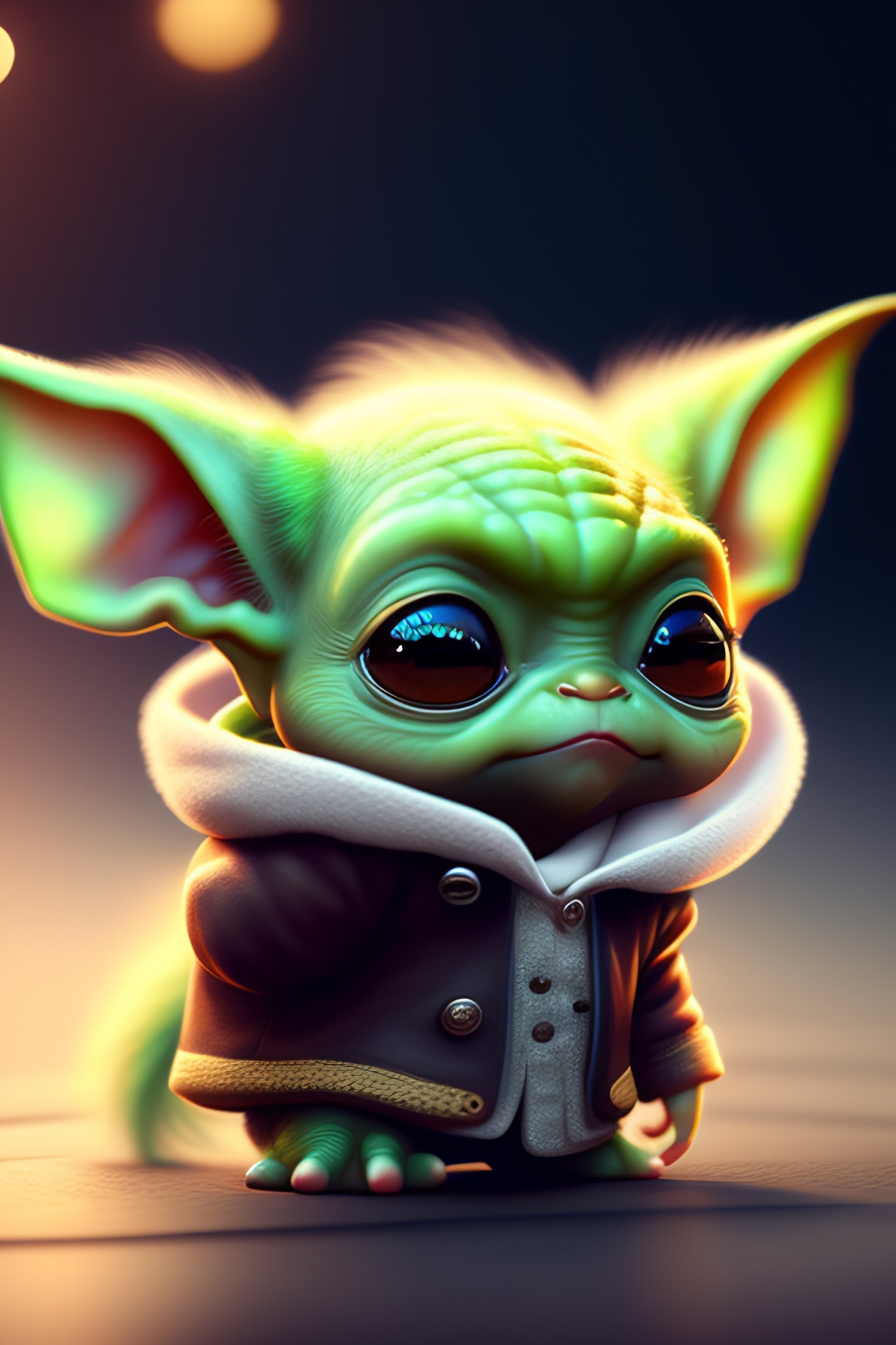 Lexica Cute and adorable baby yoda, Dancing, baby note, fantasy, dreamy, surreal, super cute
