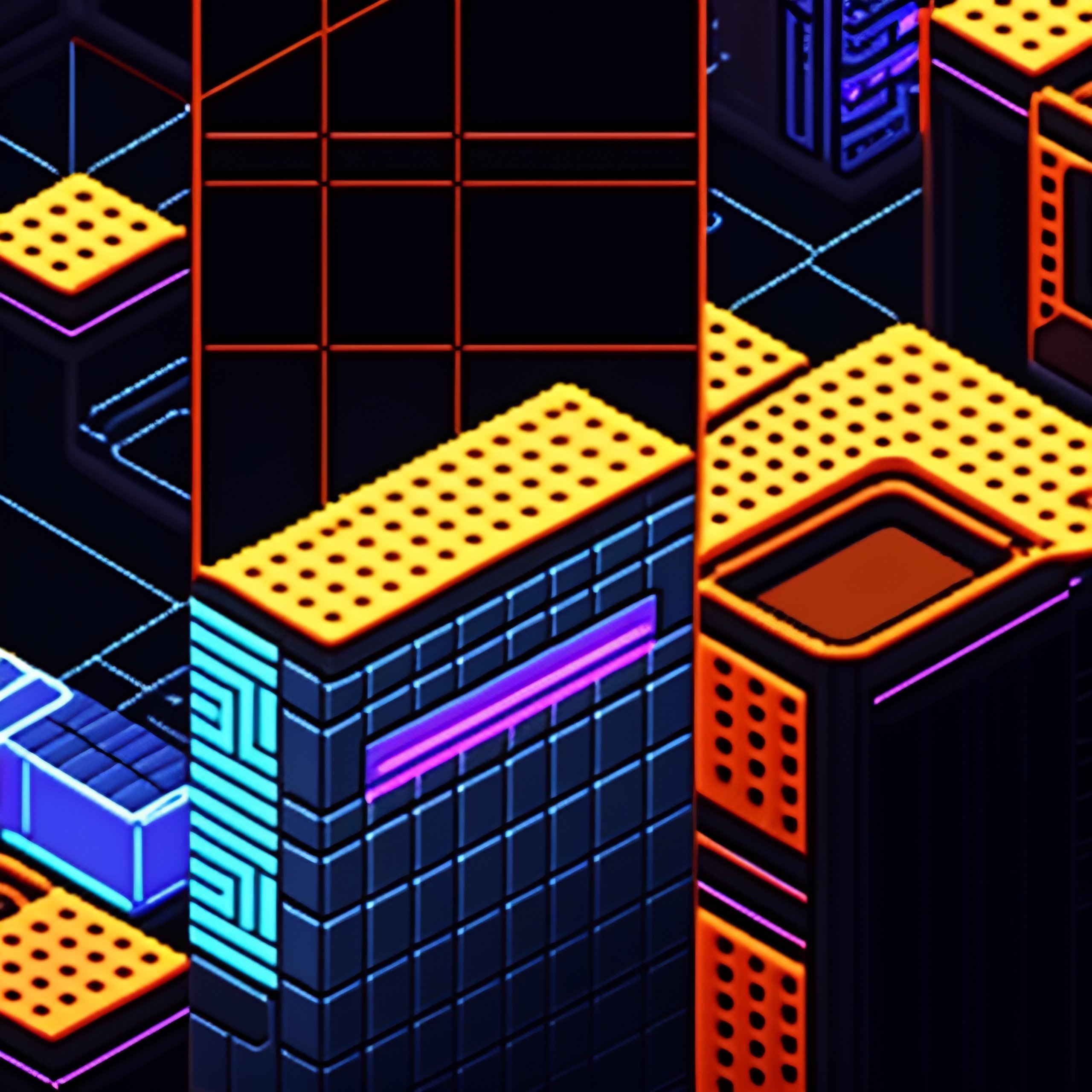 Lexica - Pixel art, cyberpunk style, sci-fi, spritesheet, grid