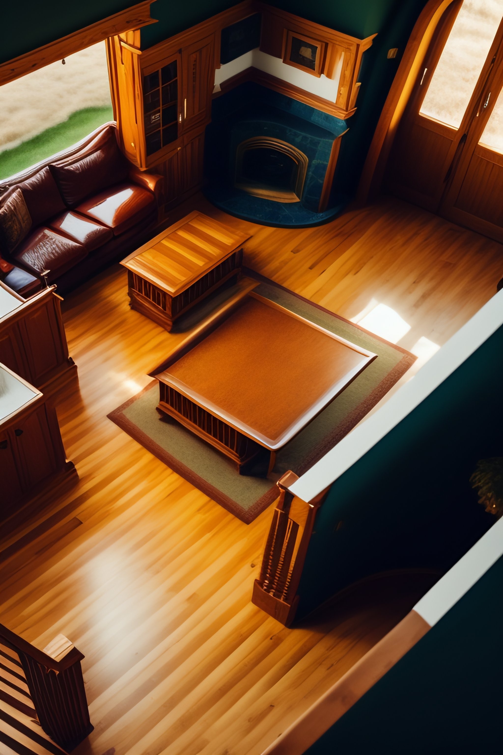 Lexica - An aerial perspective of the interior layout of the house