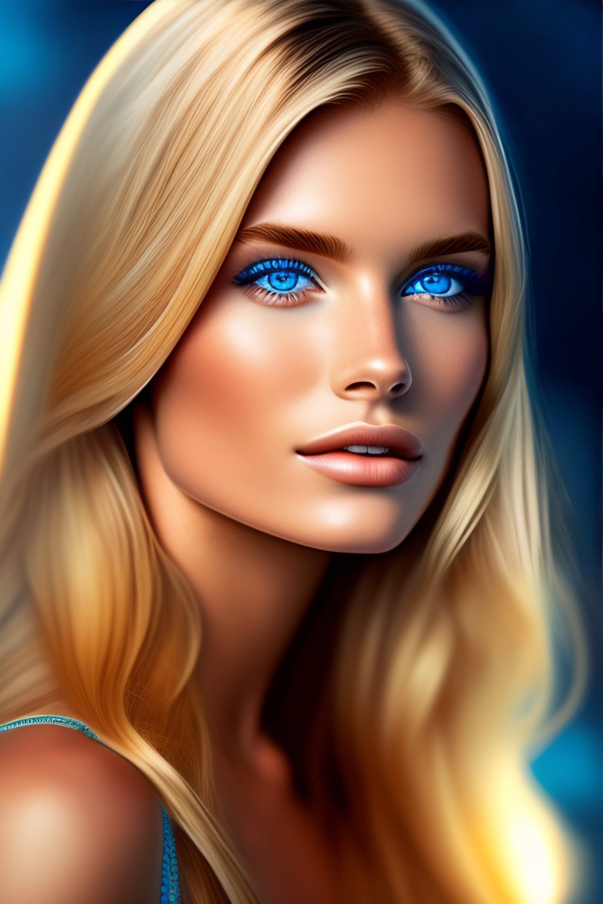 Lexica Photo Realistic Beautiful Girl Blonde Blue Eyes 2106