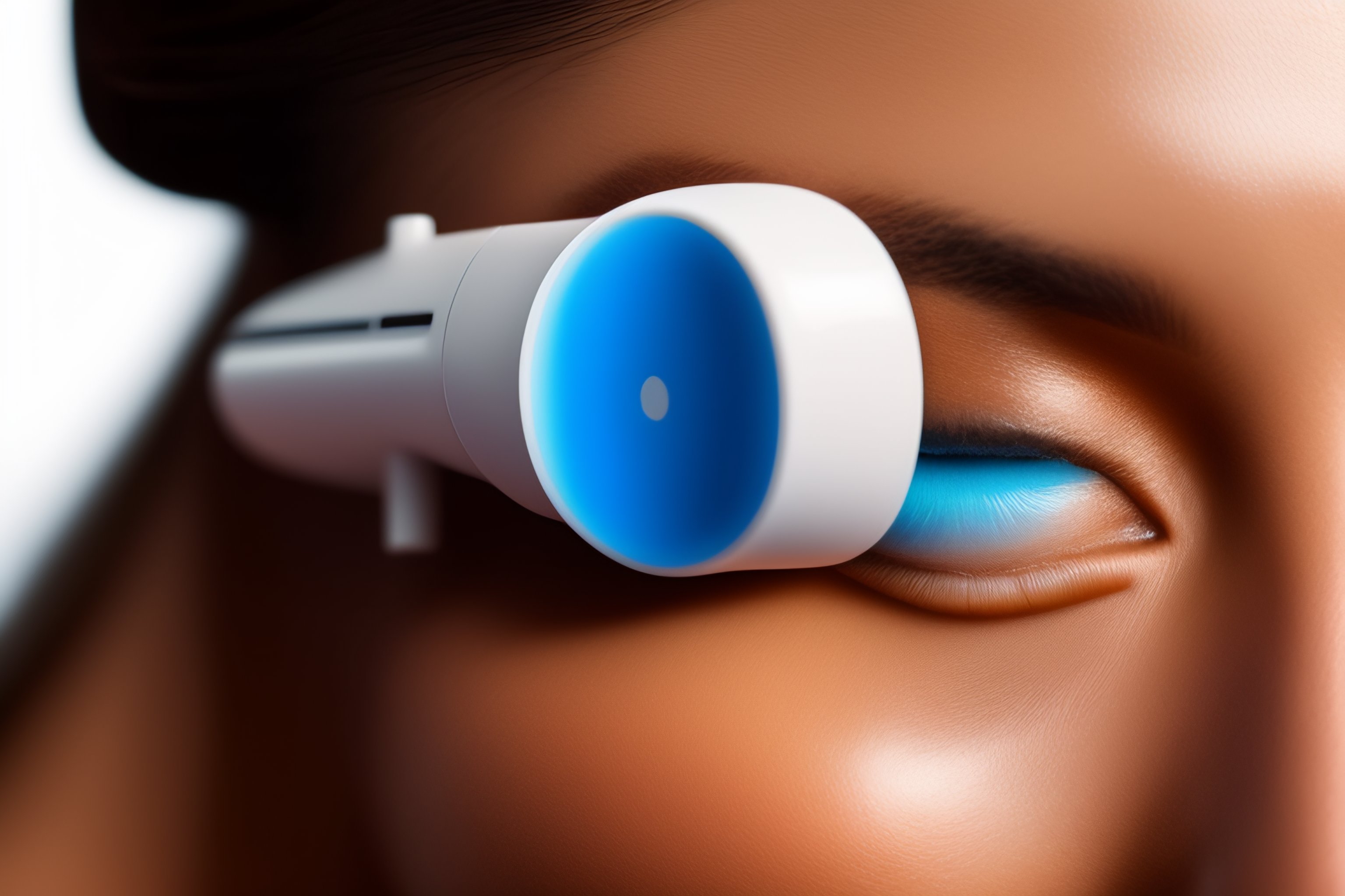Lexica - A close-up of a person's face with a facial massage device ...