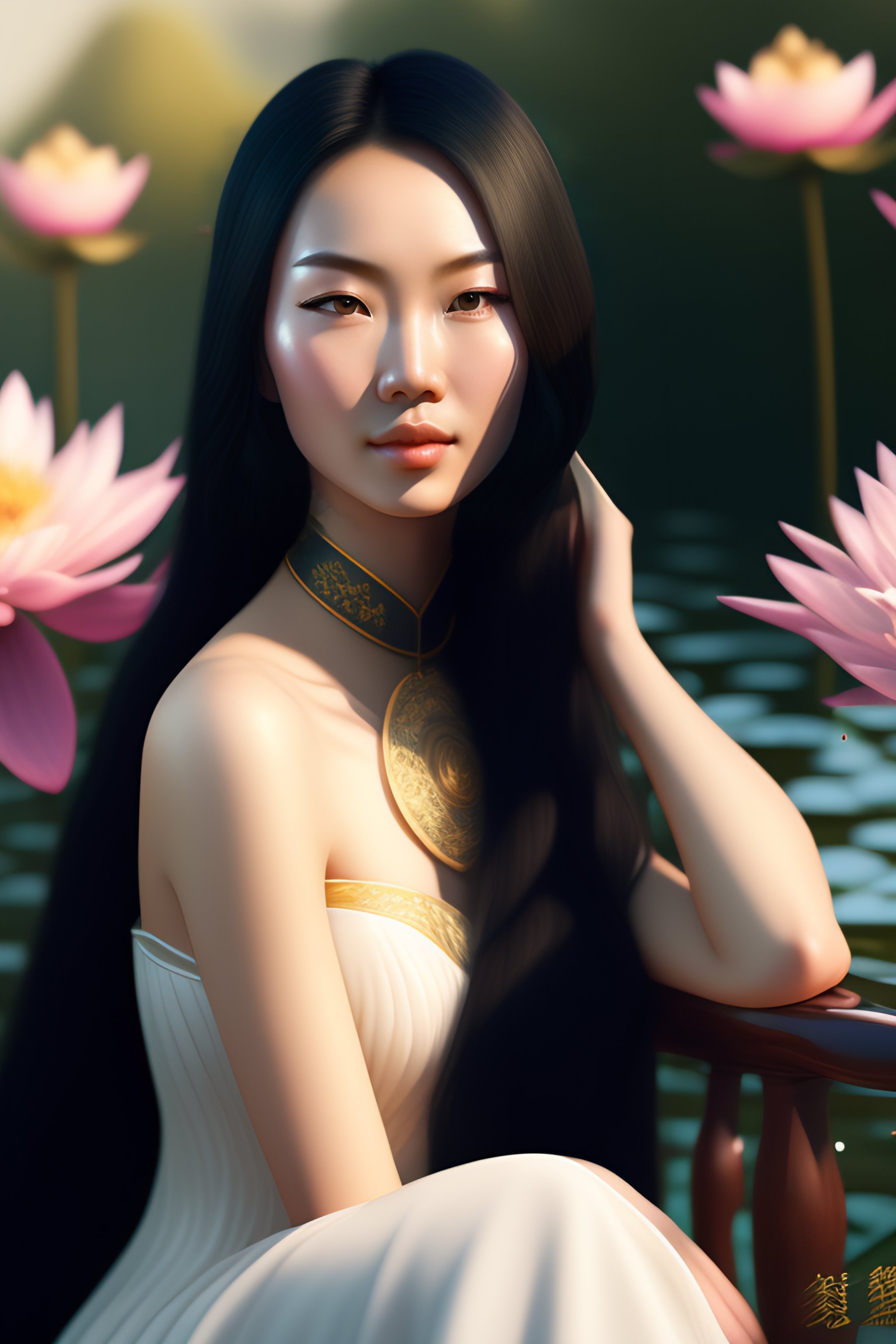 Lexica Closeup of a beautiful, elegant Chinese woman, whiteskinned