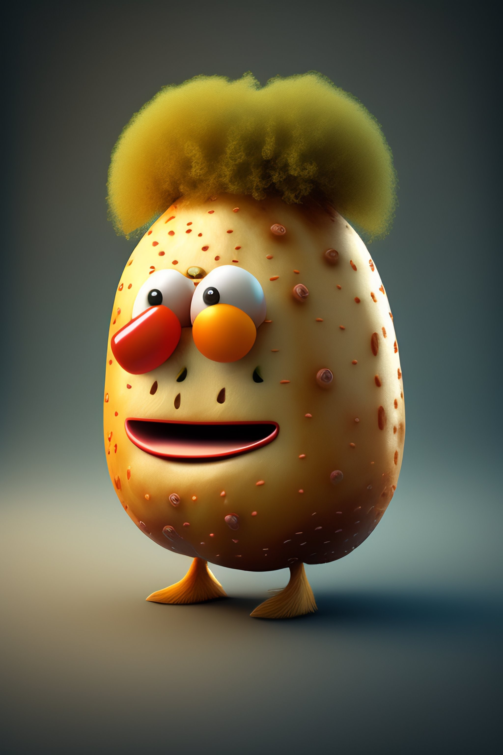 Lexica - Angry potato with face and arms wearing guns front