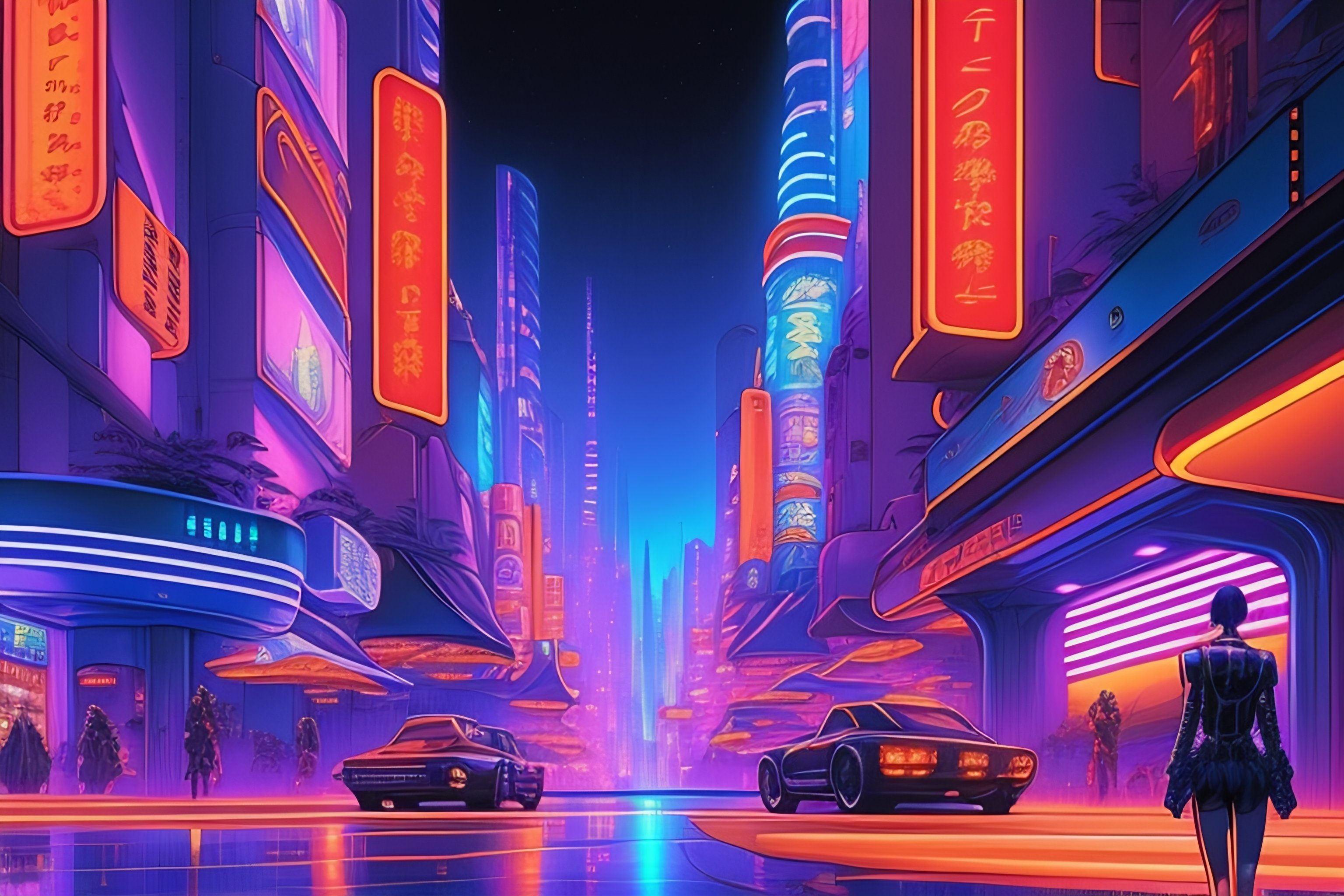 Lexica - Vintage 90's anime style environmental wide shot of cyberpunk ...