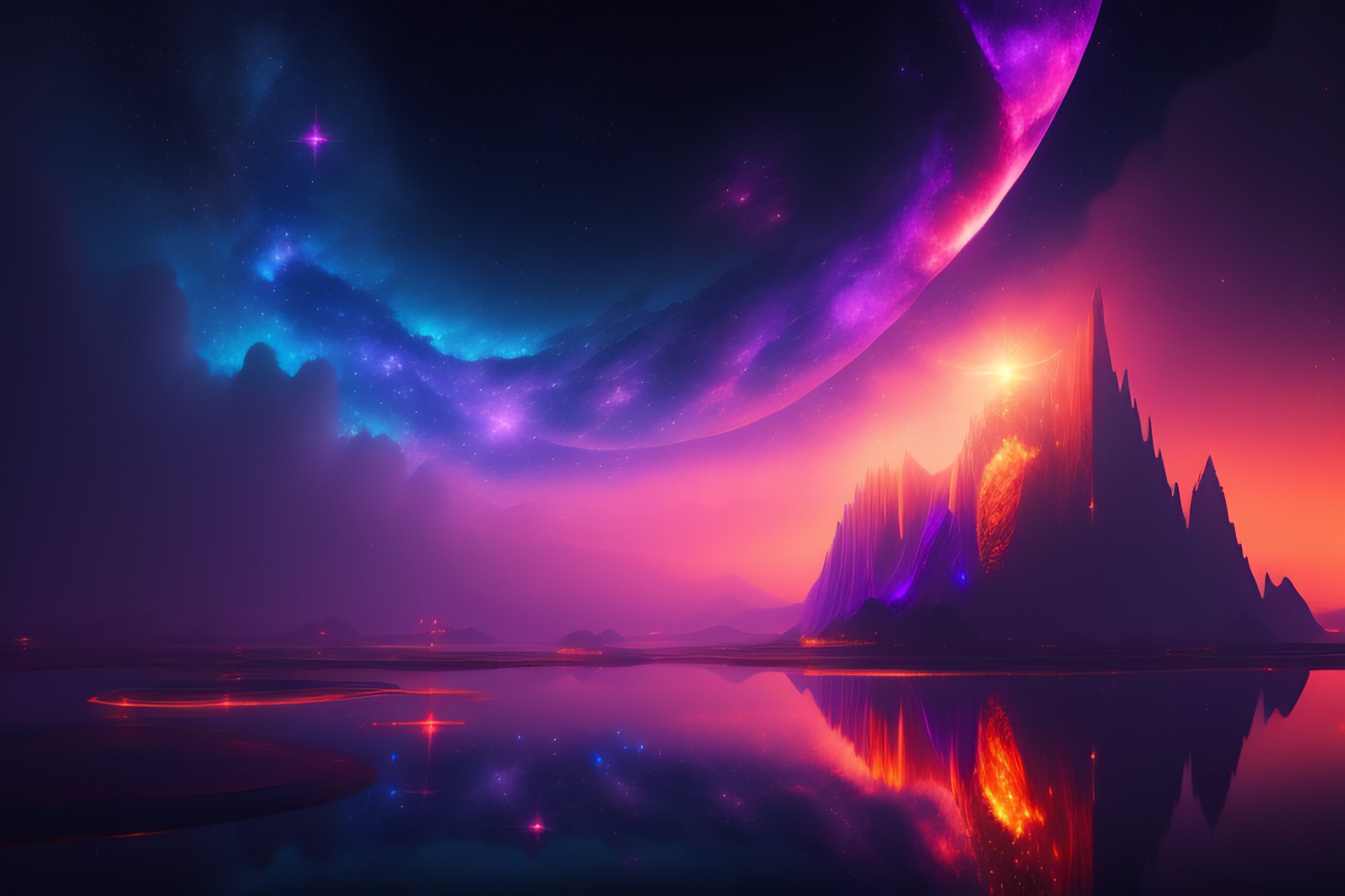 Lexica - (background fantasy sky), nebulae, sparks, stars, space ...