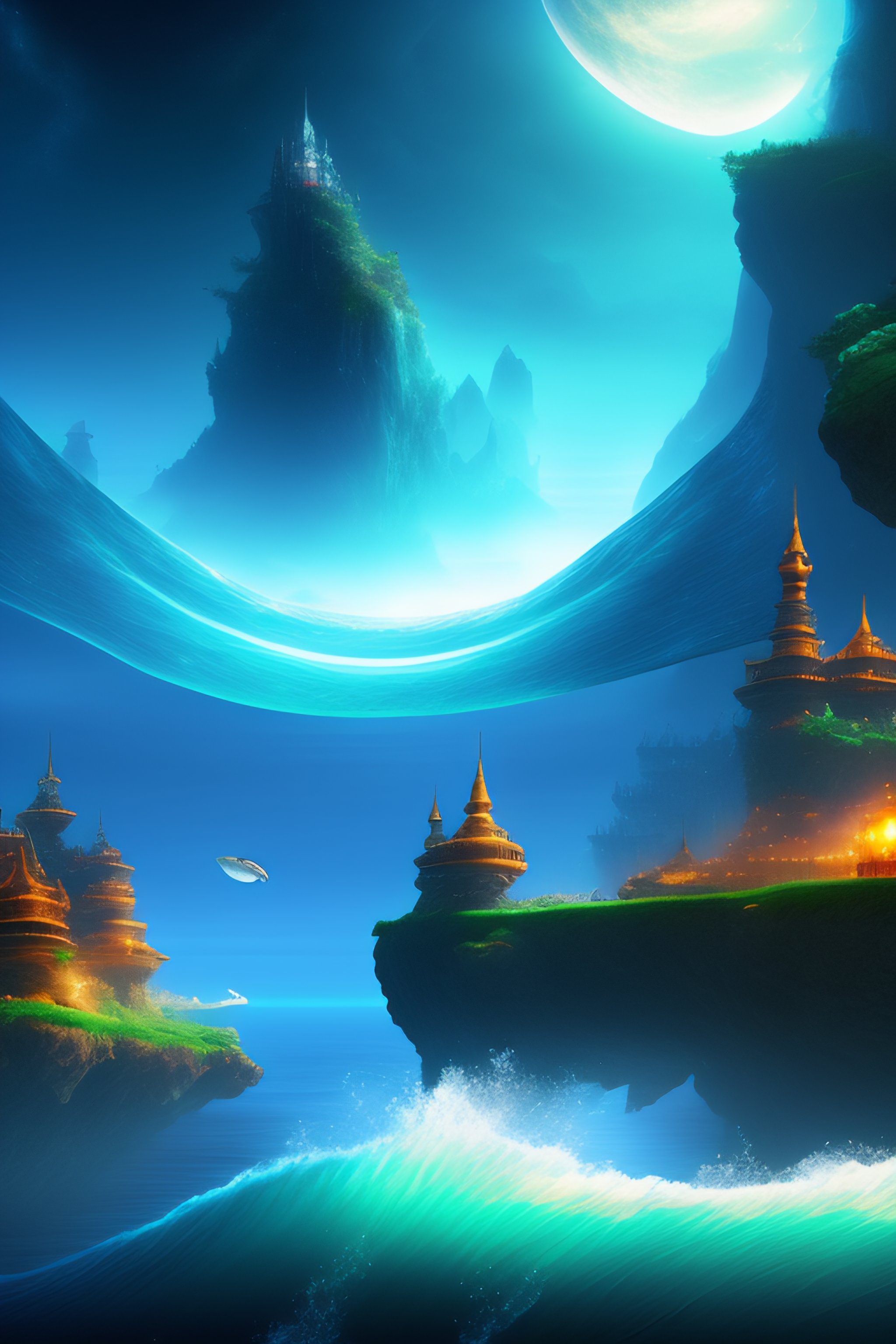 Lexica - High resolution real City Ocean magic fantasy doomsday