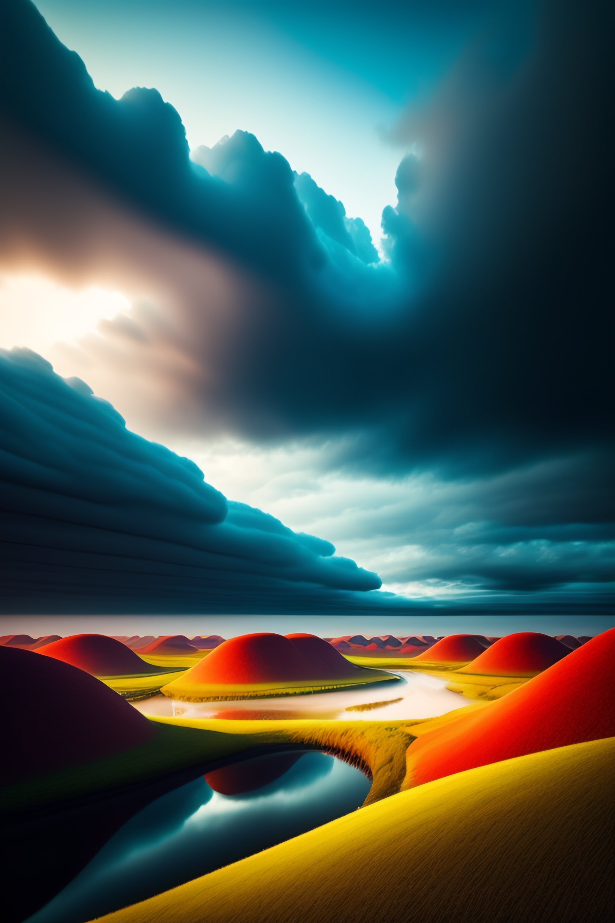Lexica - "A surreal landscape where the sky is filled with floating ...