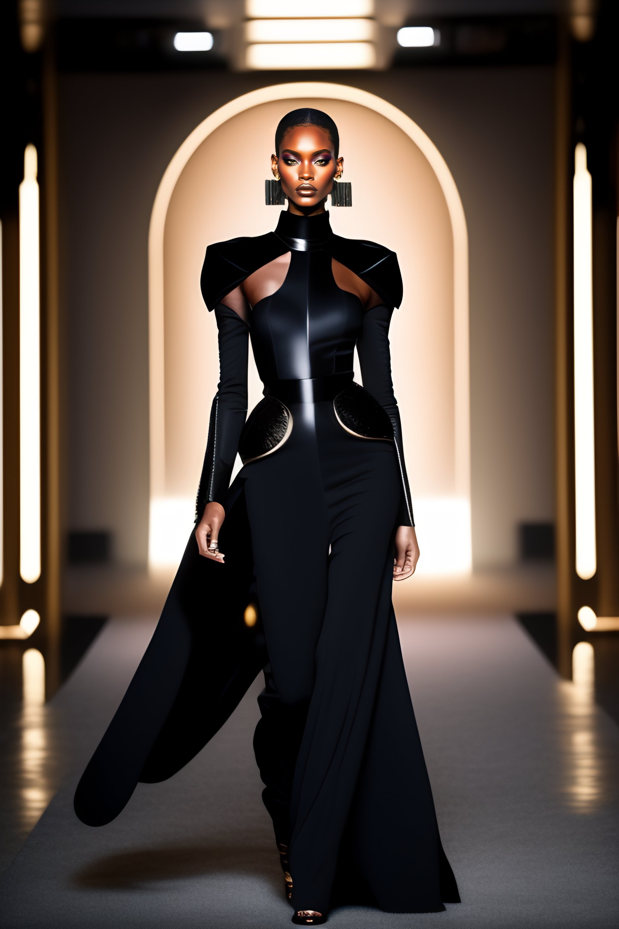 black futuristic dress