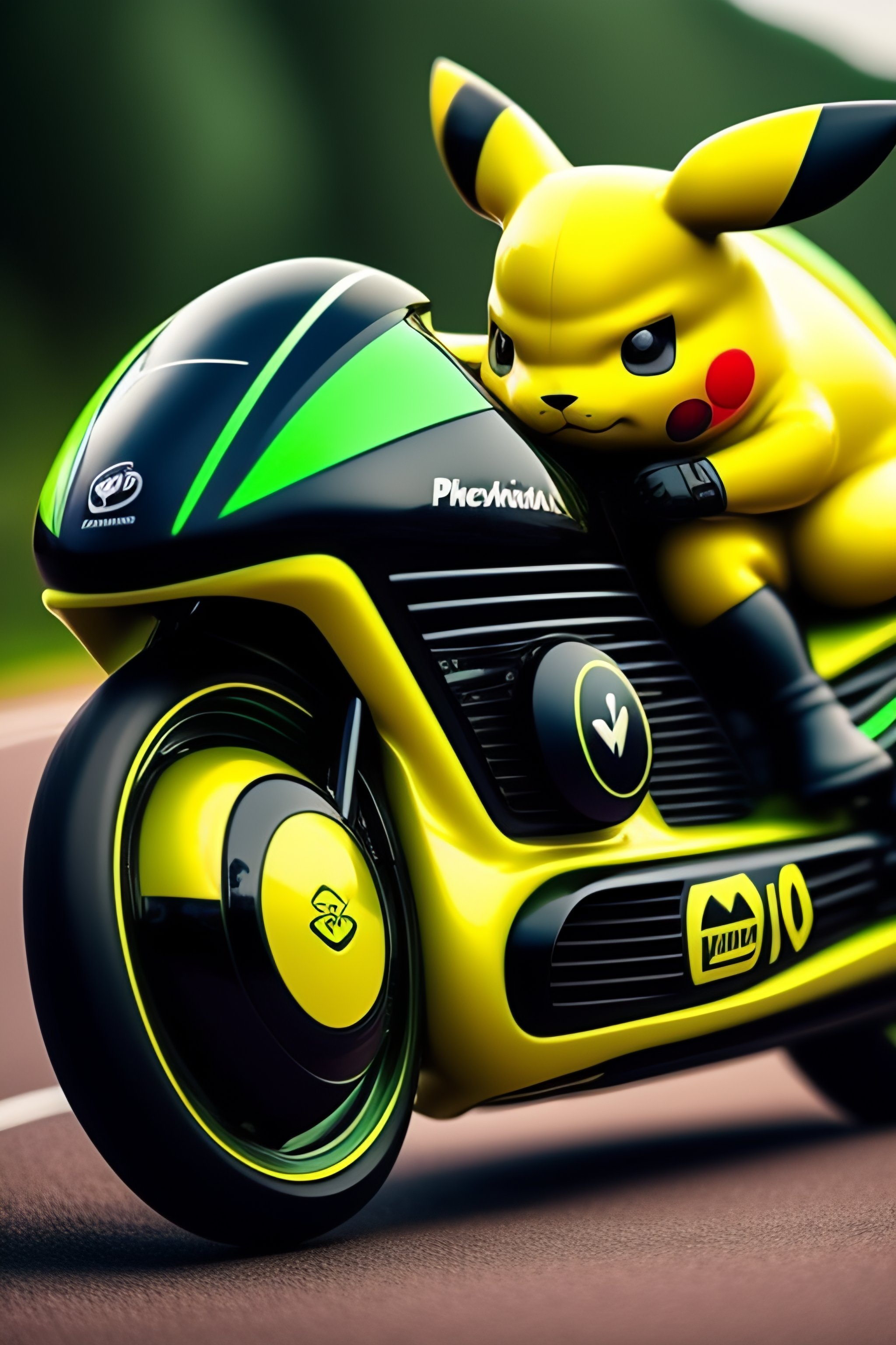 Lexica - Pikachu en una kawasaki vulcan s