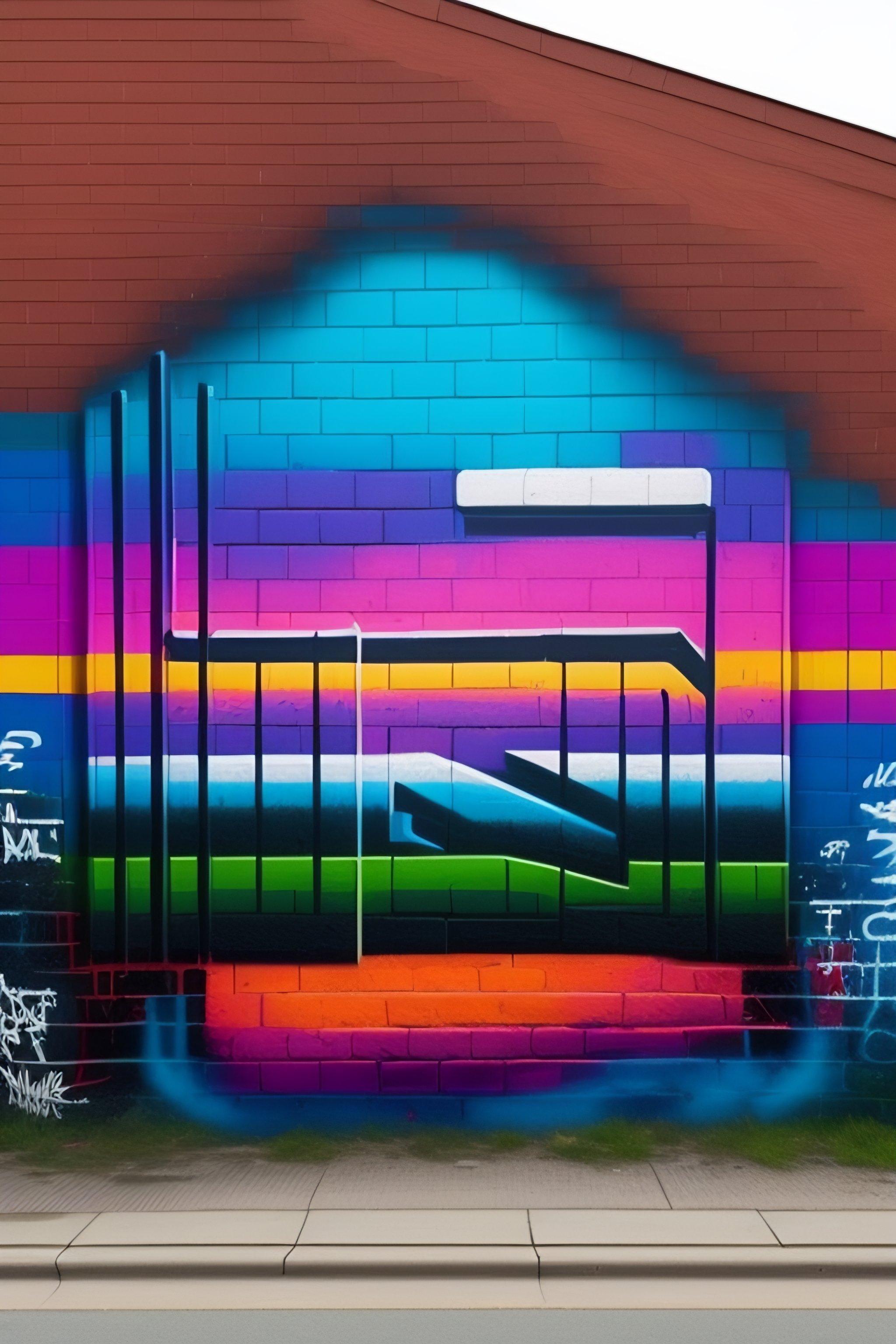 Lexica Spray paint brick wall with graffiti with the word Arnon in