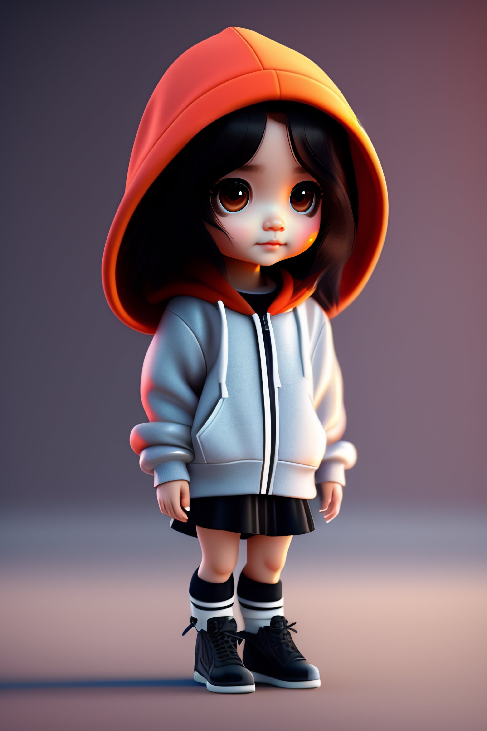 Girl in best sale hoodie cartoon