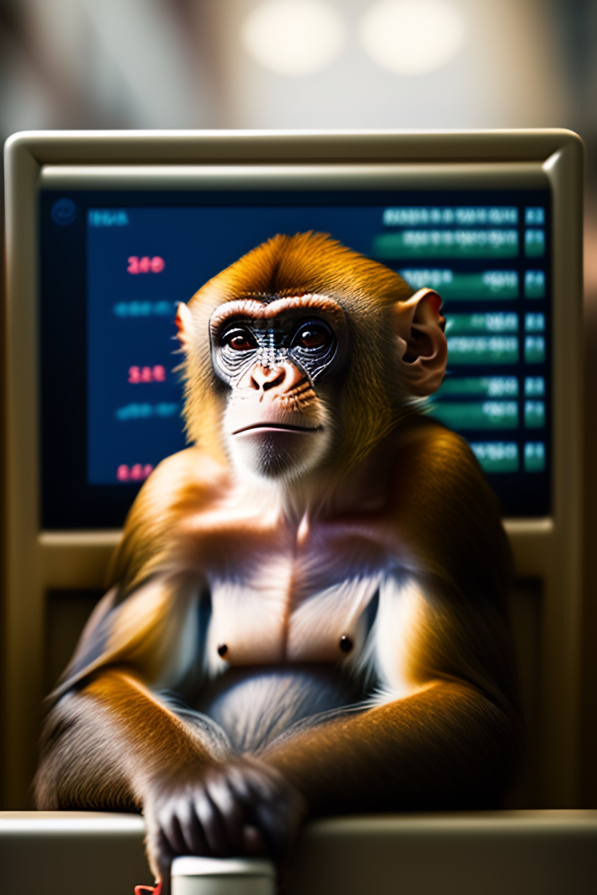 Lexica - Portrait of a monkey in the stock market