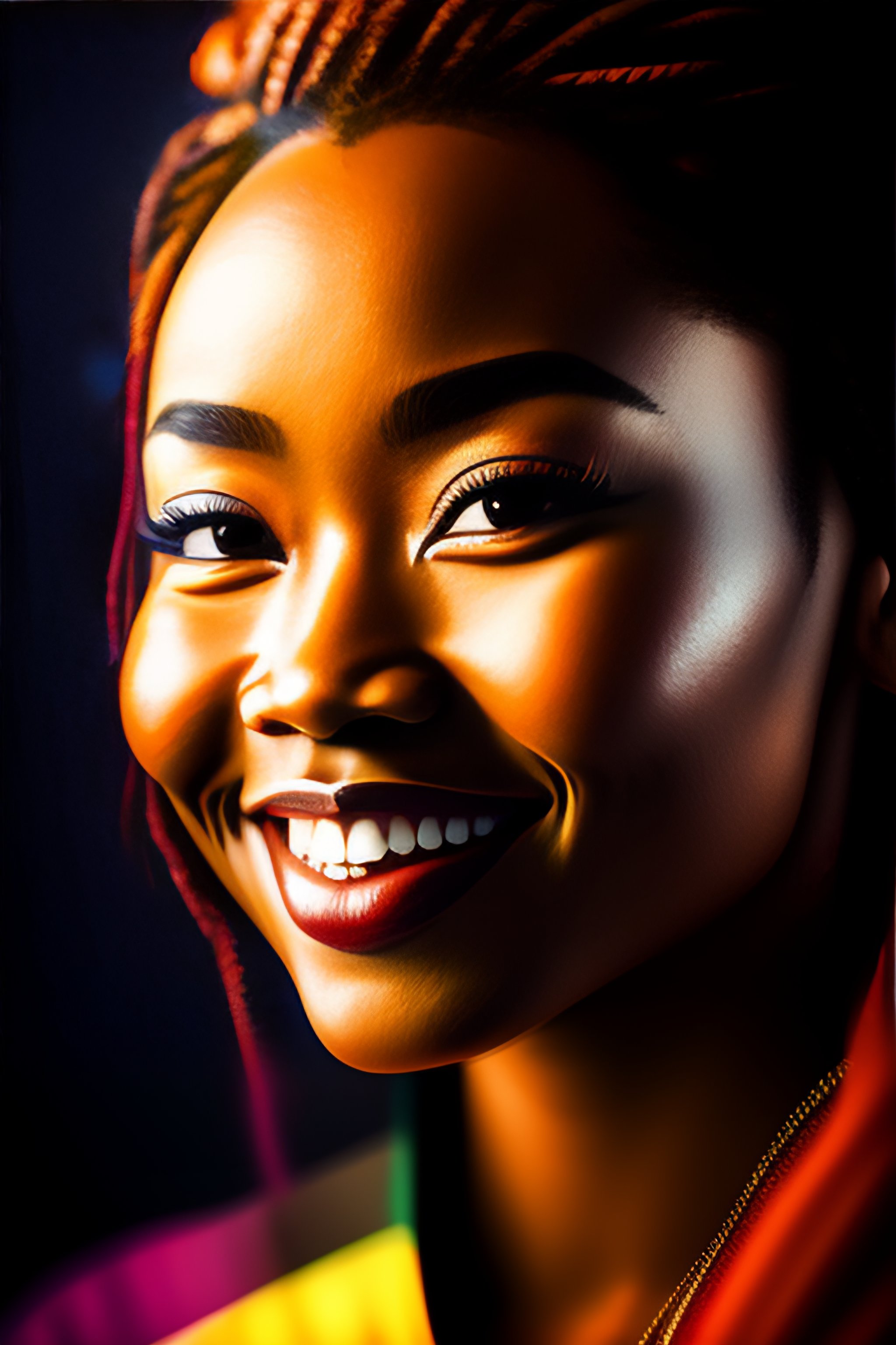 Lexica - Hyper realistic portrait of a black mythical cat girl,(((smirk ...