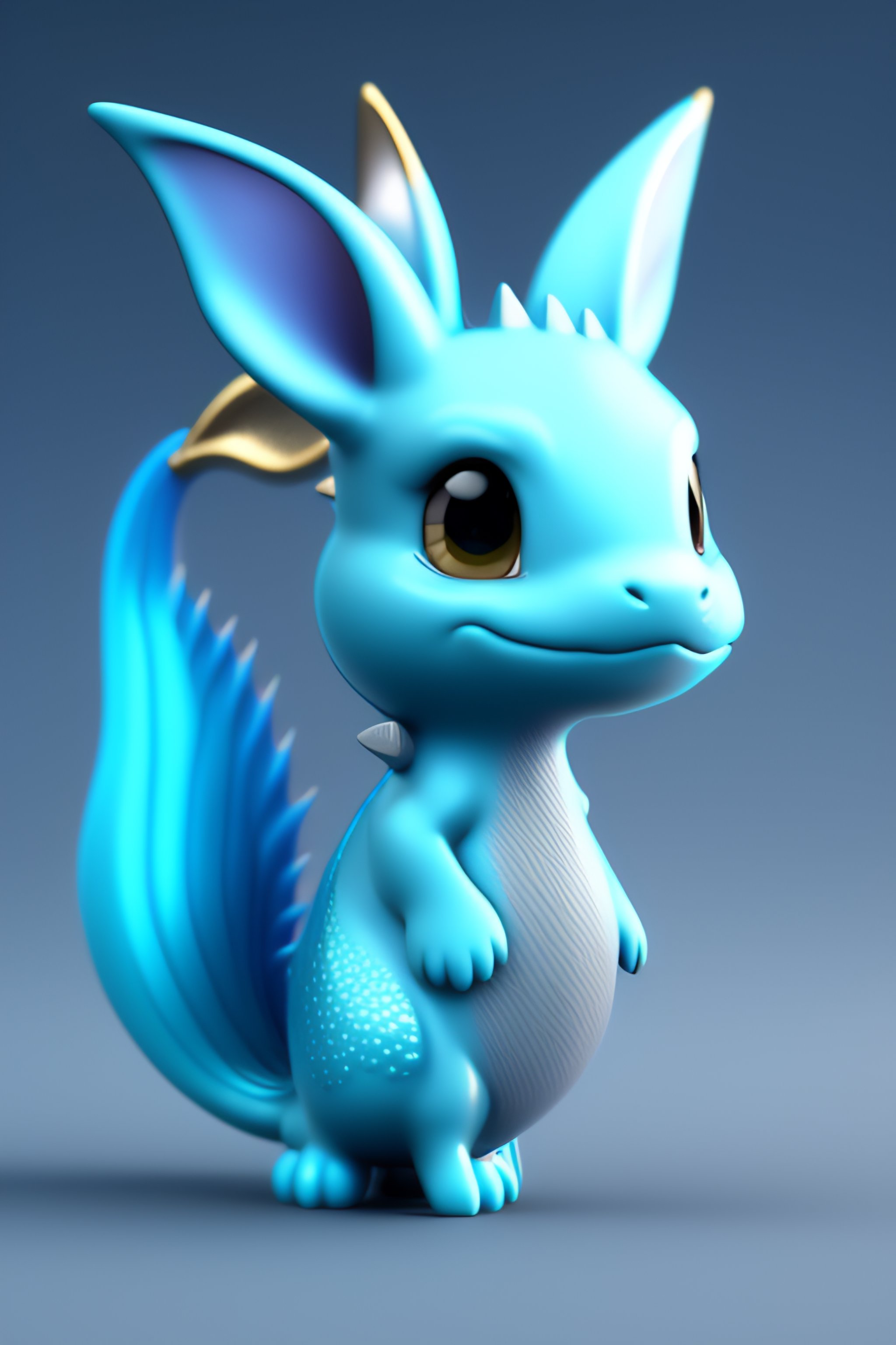 Lexica - Cute 3d render simple cartoon of toy art vaporeon