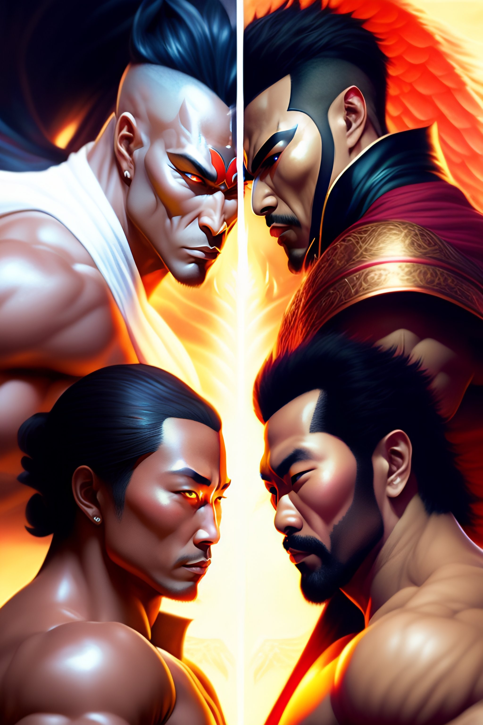 Lexica - God and Lucifer in a Kung Fu fight surrounded by angels ...