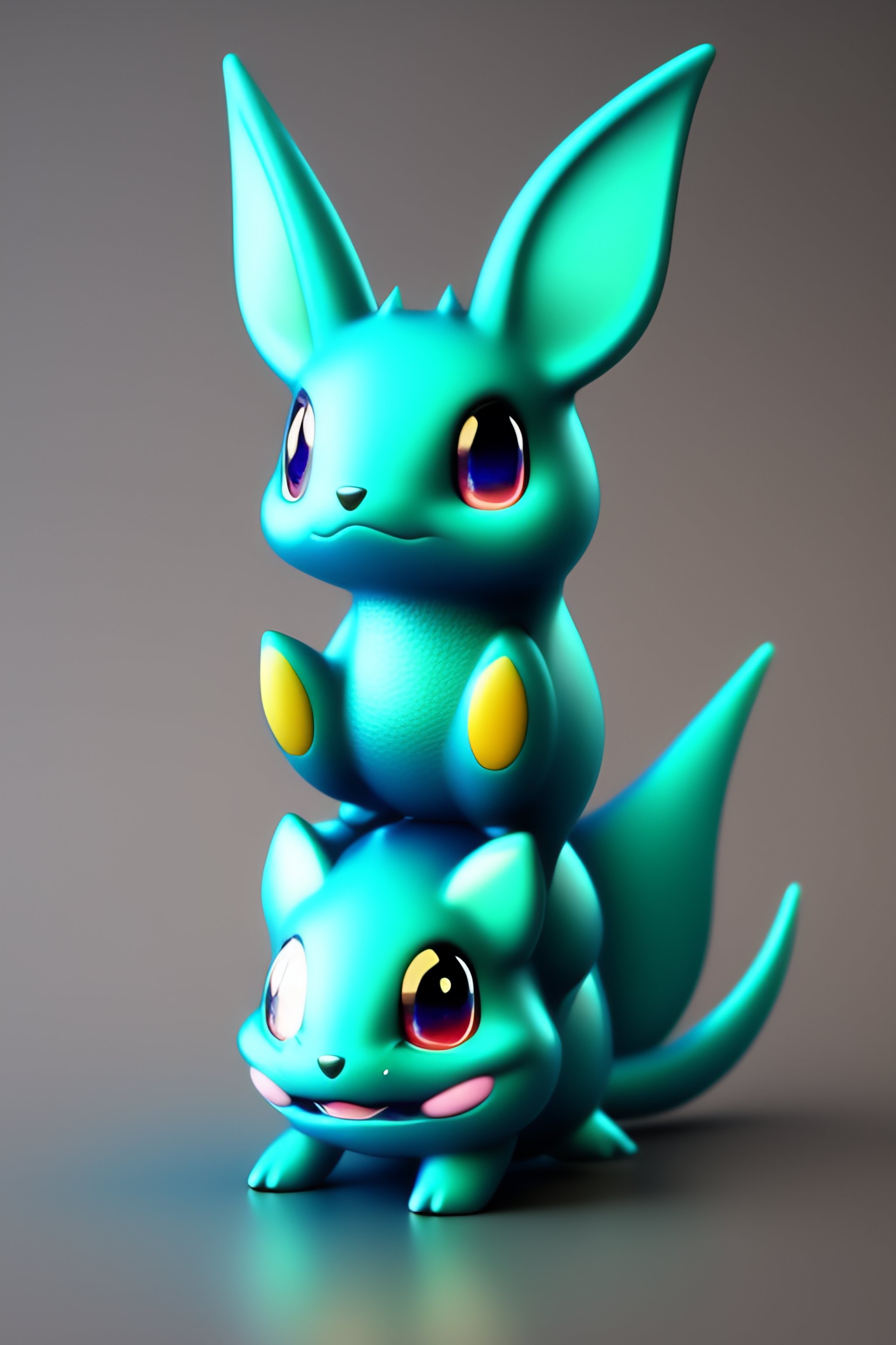 Lexica - Cute 3d render simple cartoon of toy art vaporeon pokemon