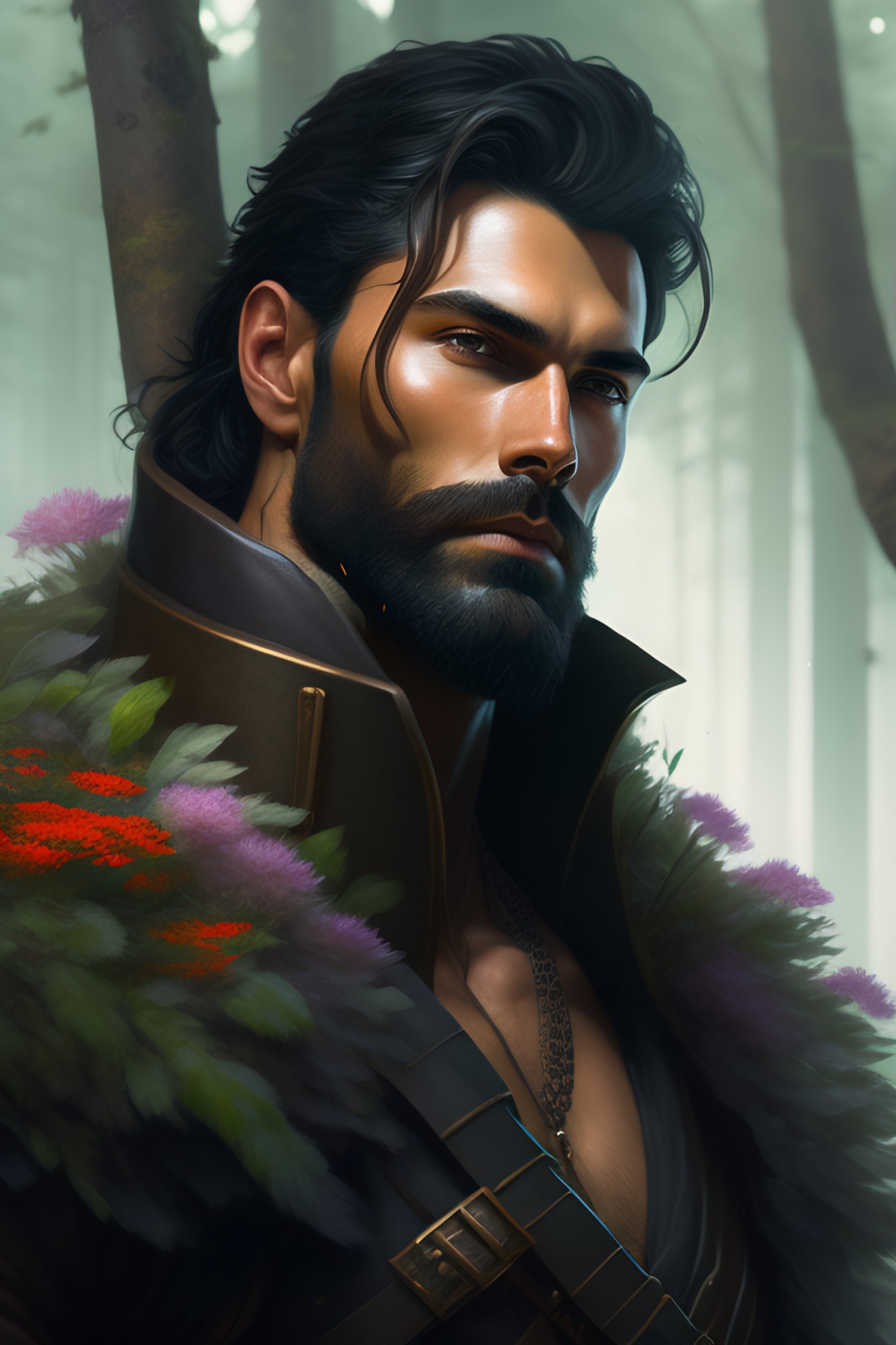 Lexica - God of the forest, 3 0 years old, rugged, handsome, dark hair ...