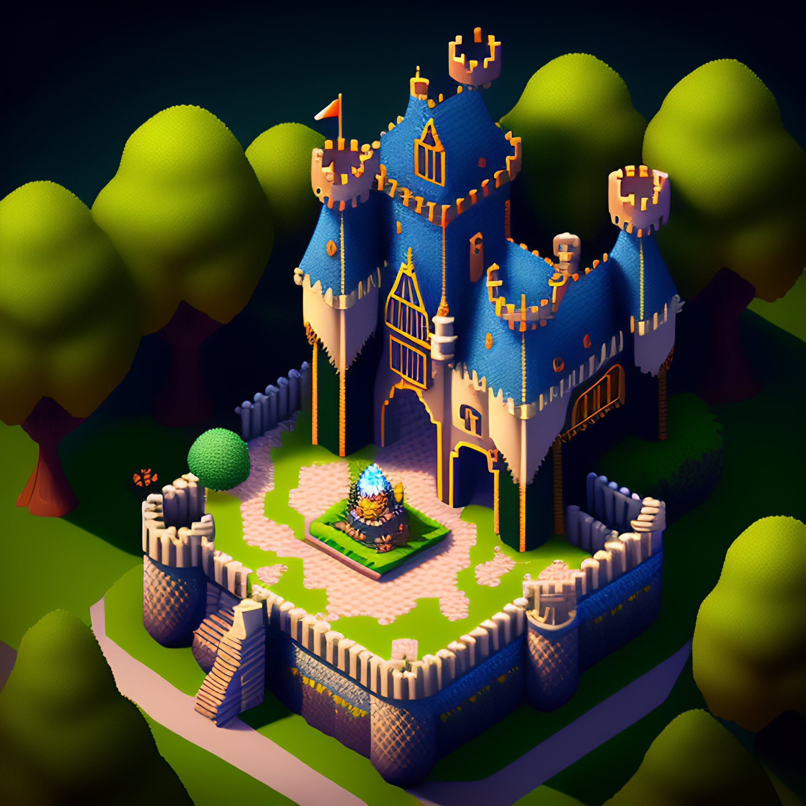 Lexica - A knight in isometric castle