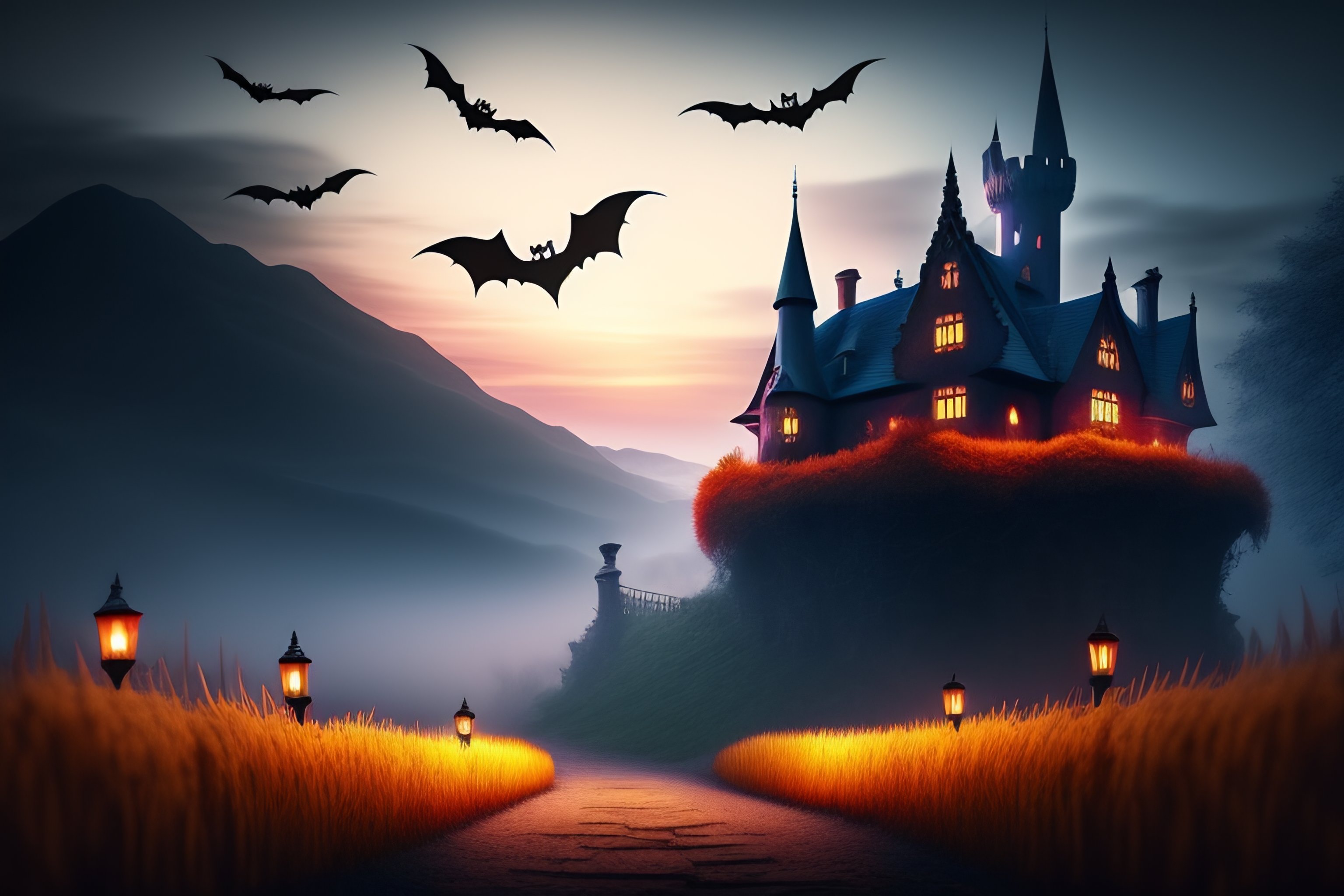 Lexica - Thumbnail background for a halloween YouTube channel with a ...