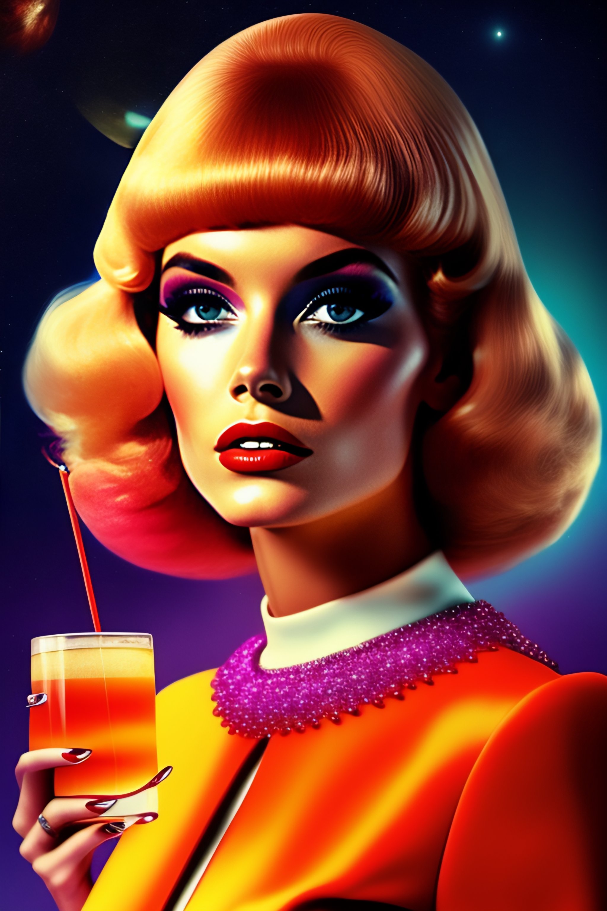 Lexica - Retro 60s, drinking Cocktail additcs imaginary skinny crazy ...