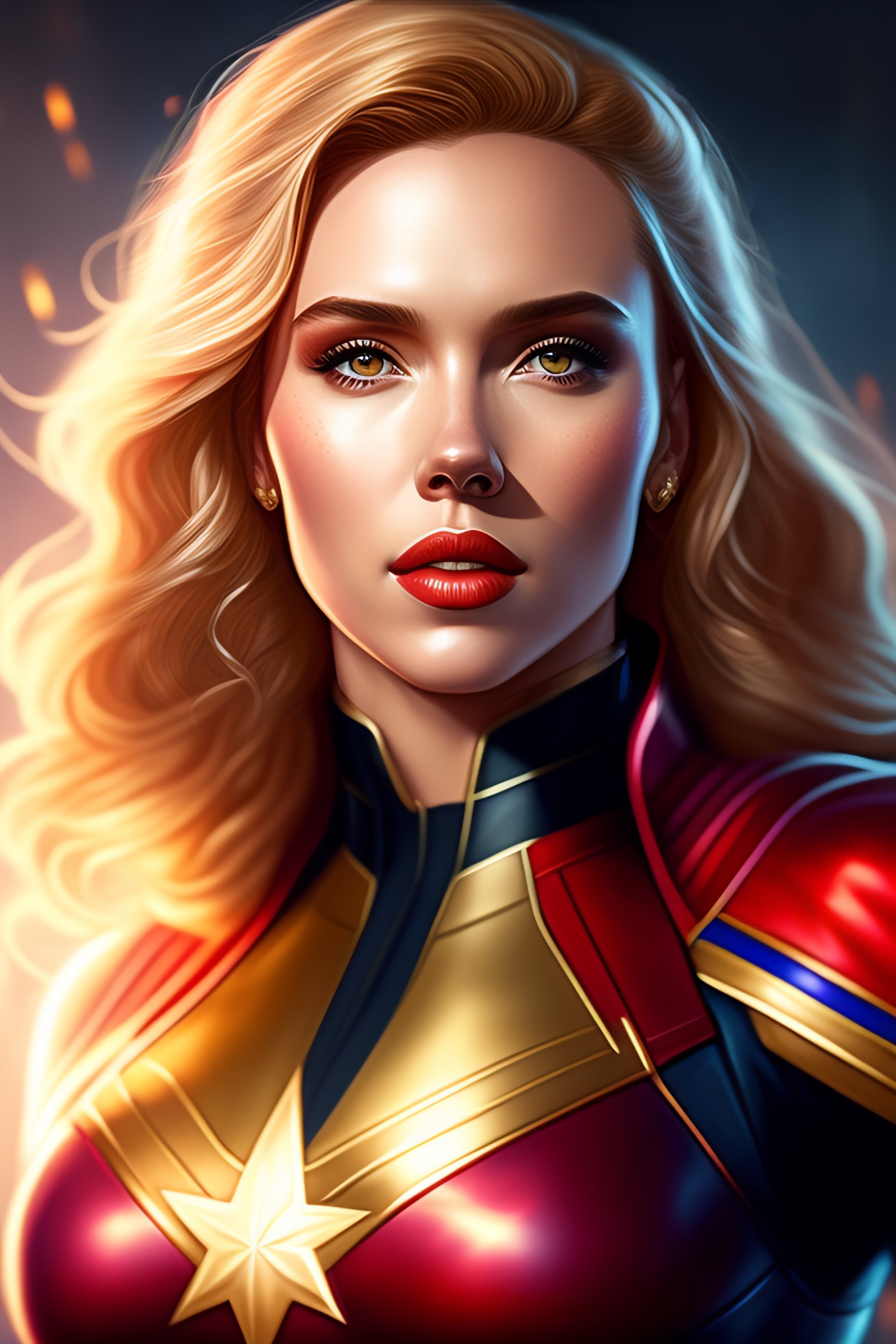 Lexica - Scarlett Johansson as Captain Marvel, fantasy, intricate ...