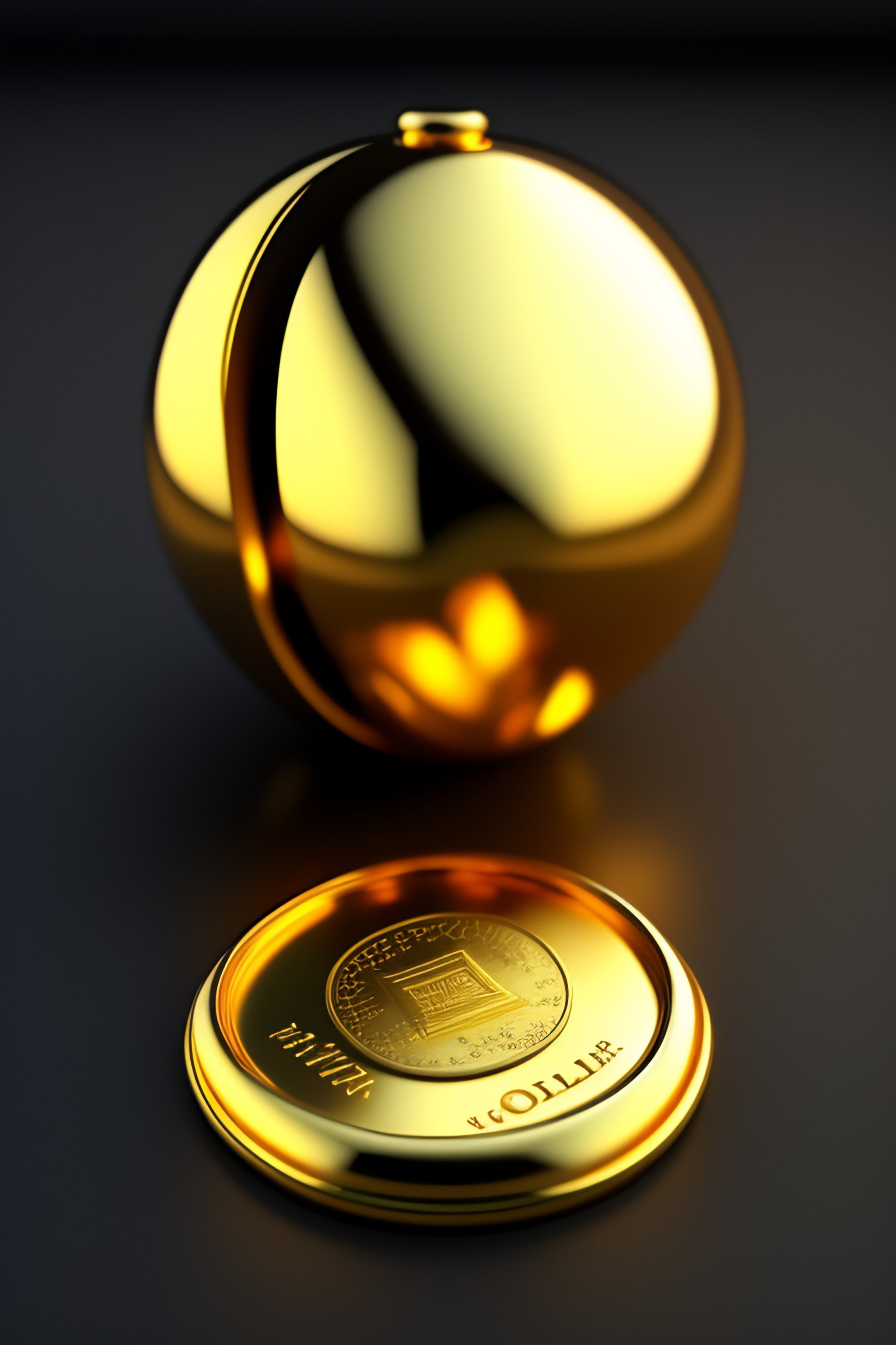 Lexica Gold Coin, One part,Highly detailed, Cartoony, low poly, Depth