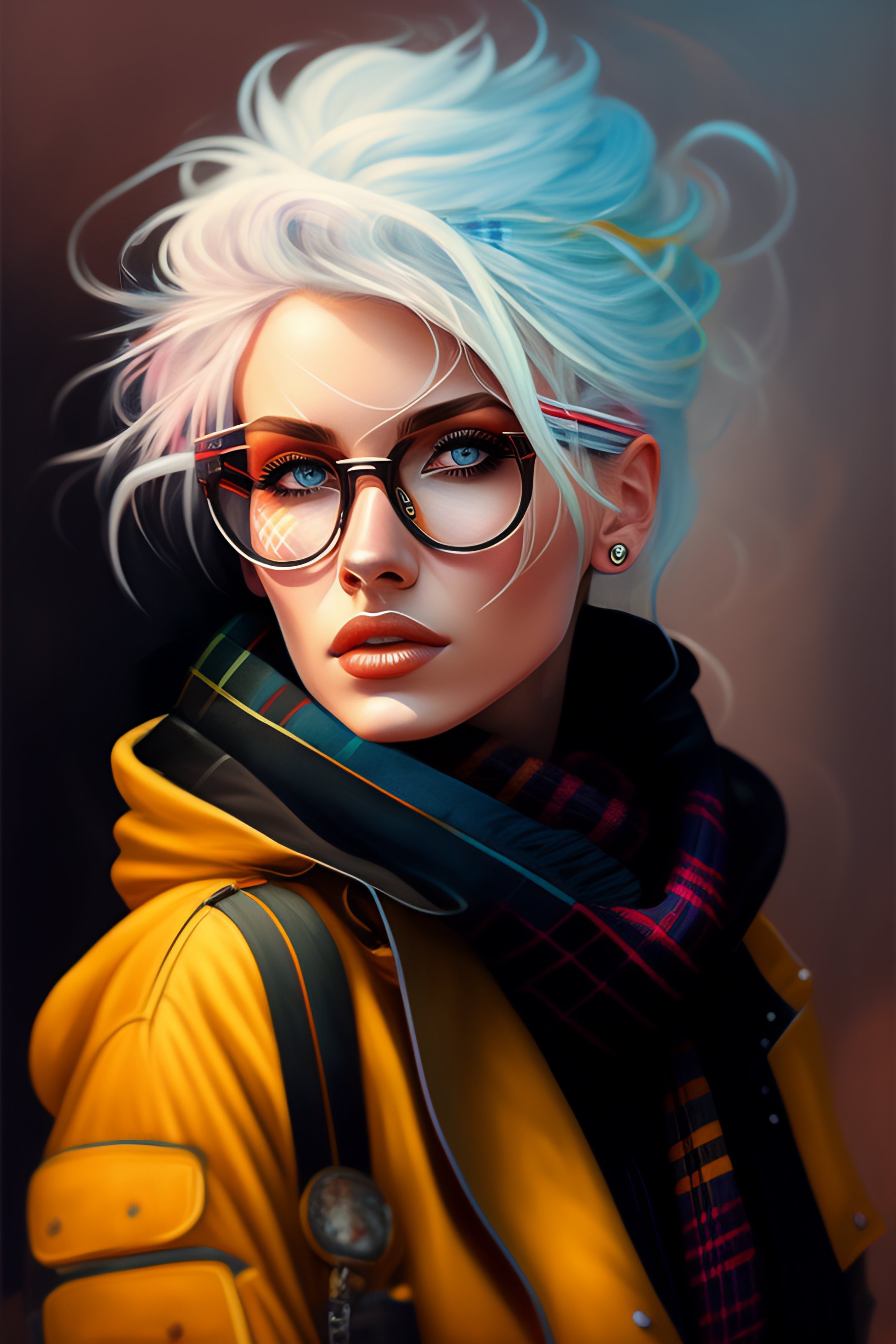 Lexica - Highly detailed portrait of a sewer emo punk woman student ...