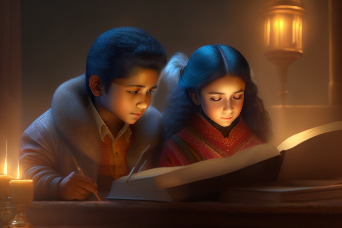 Lexica - Raj and Maya discovering a mysterious old book in Maya's attic ...