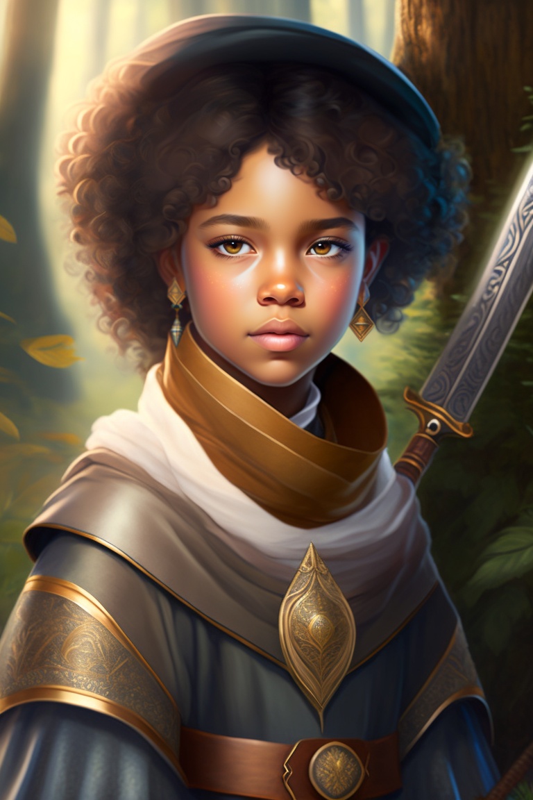 Lexica - In this depiction, a determined young girl stands confidently ...