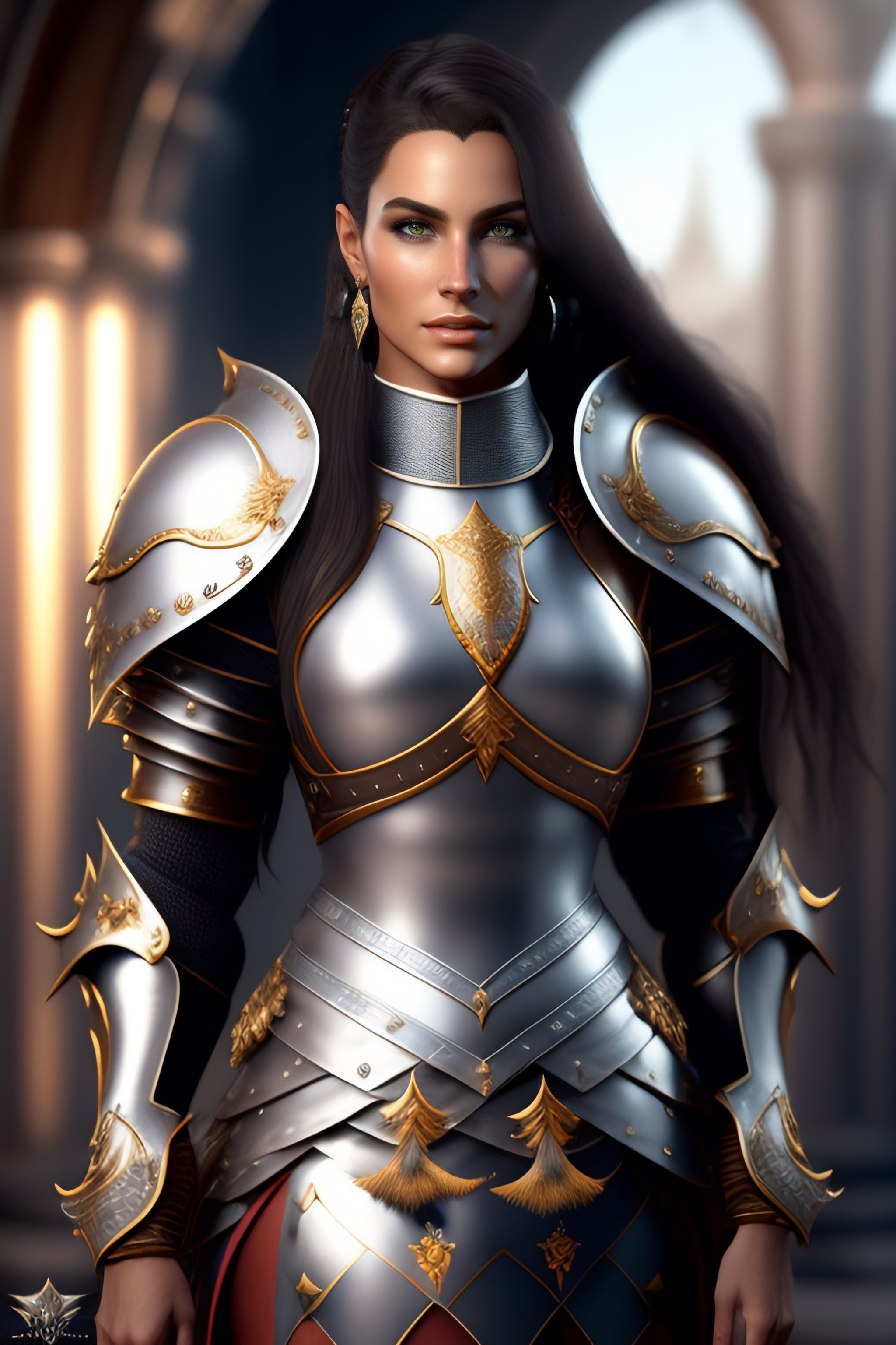 Lexica - Portrait Of A Female Knight, Cute, Metal Bikini, Really Nice 