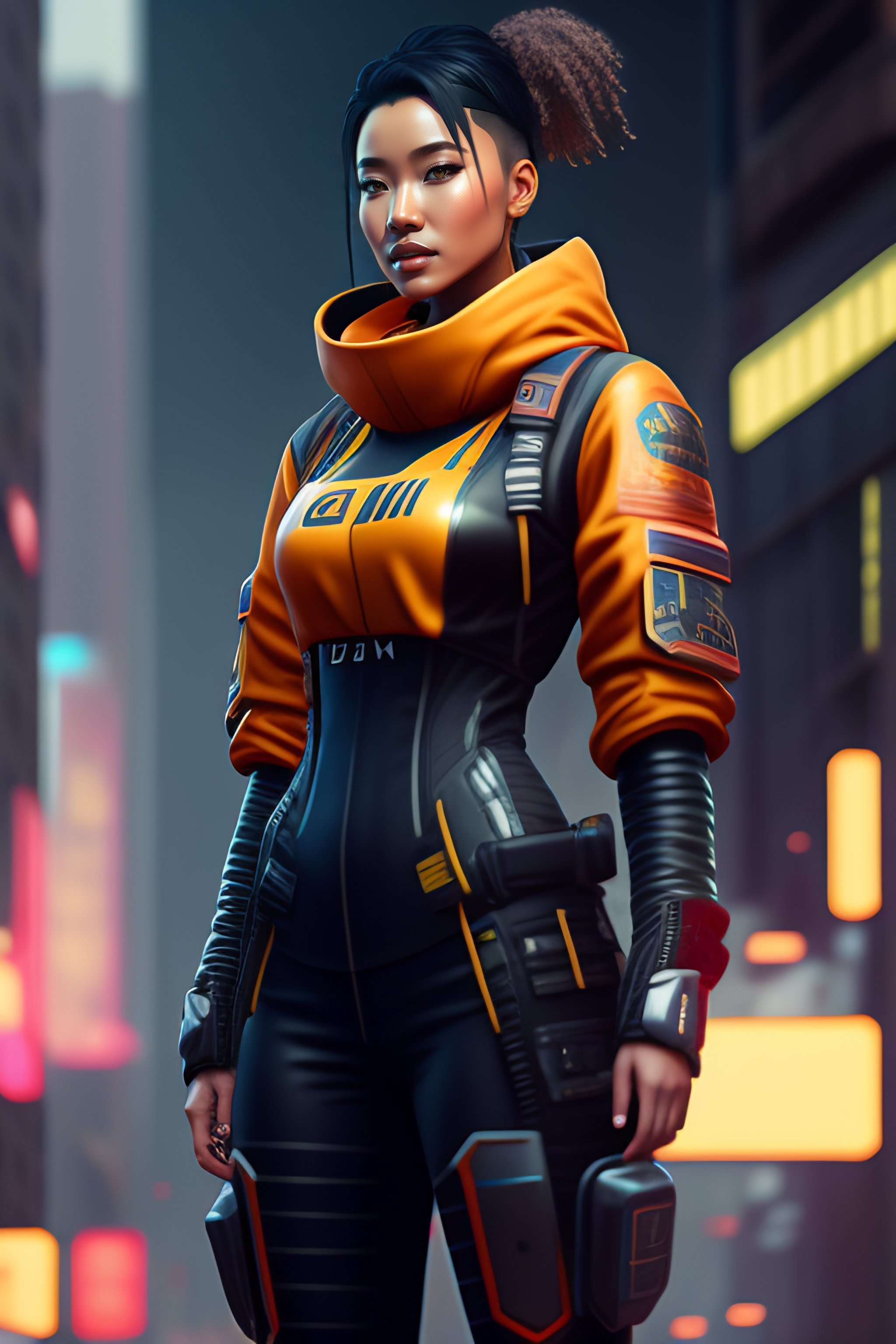 Lexica - Mech Punk clothes with short hair girl, [[full body]], battle ...