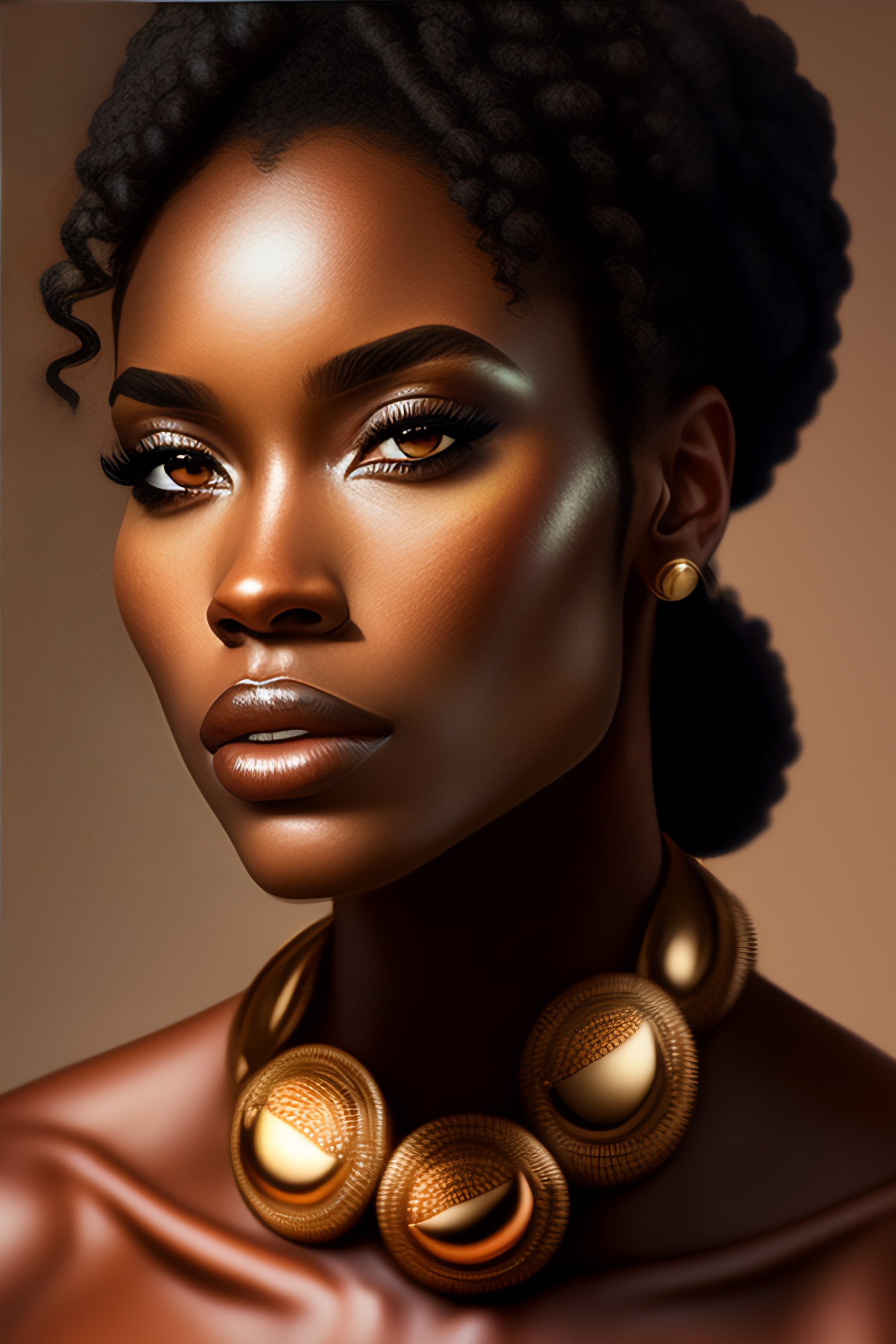 Lexica - Cavewoman, beautiful face, artgerm, black woman, afro