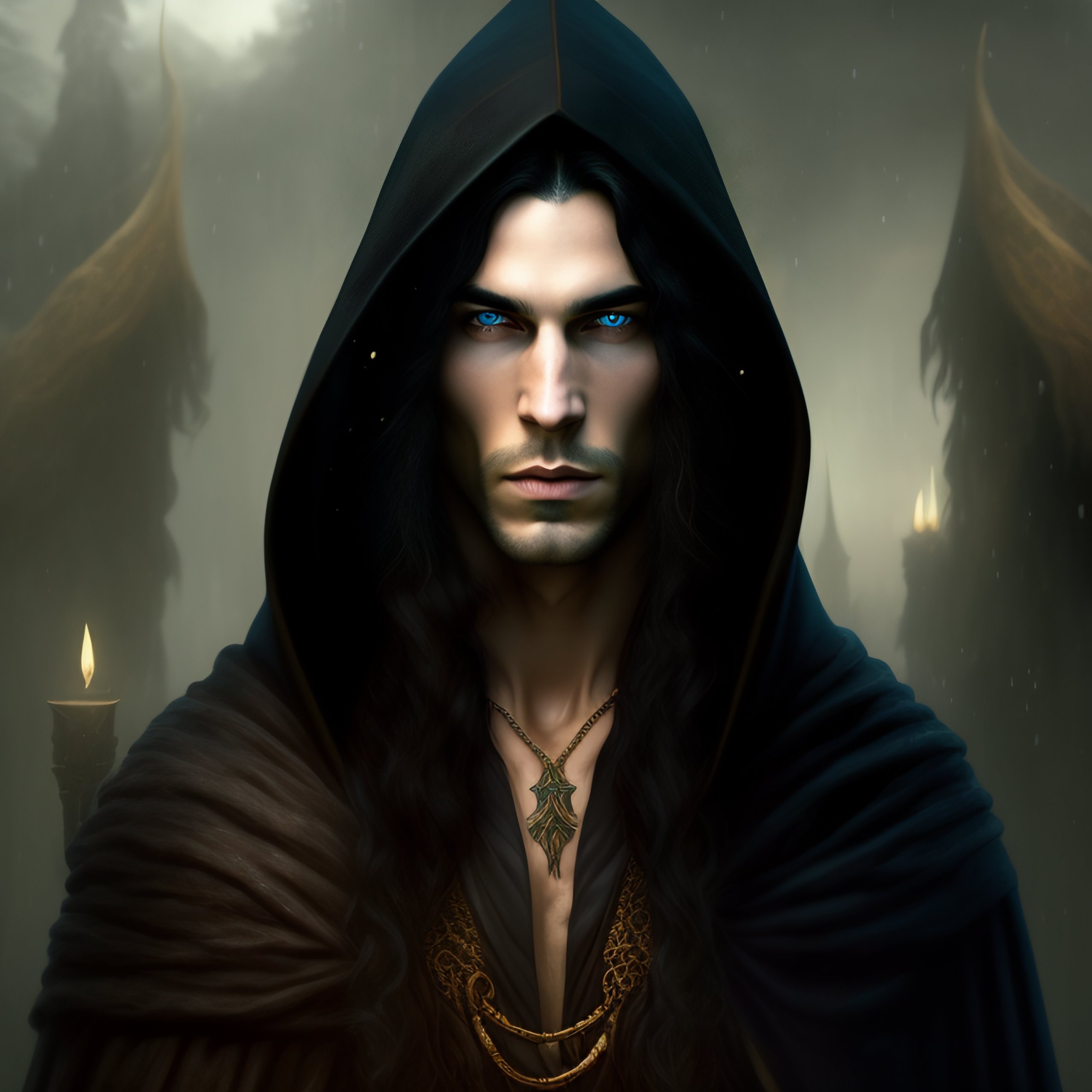 Lexica - A pale elven necromancy wizard with long black hair in a ...