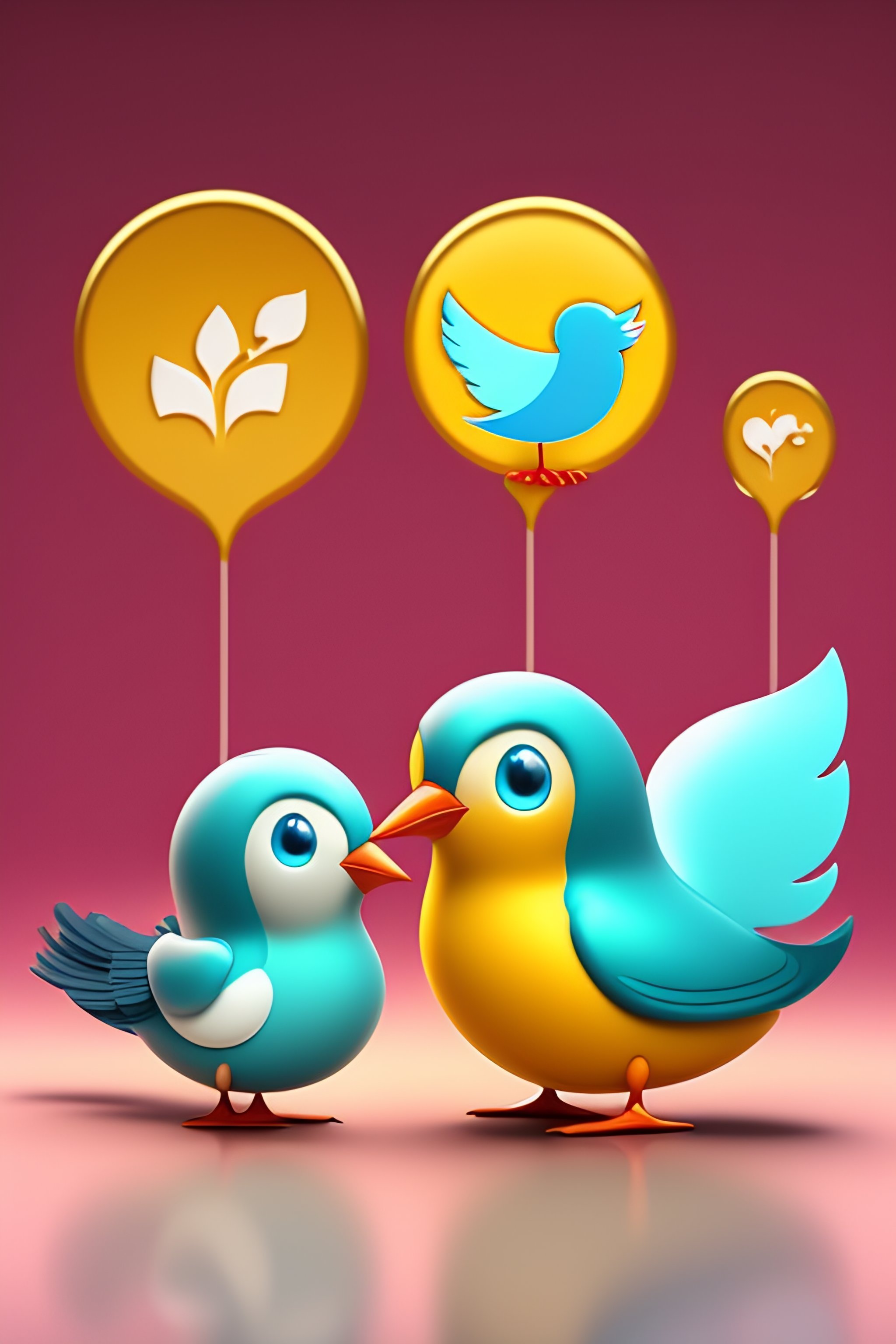 Lexica - Image of twitter bird as a cartoon talking with other twitter ...