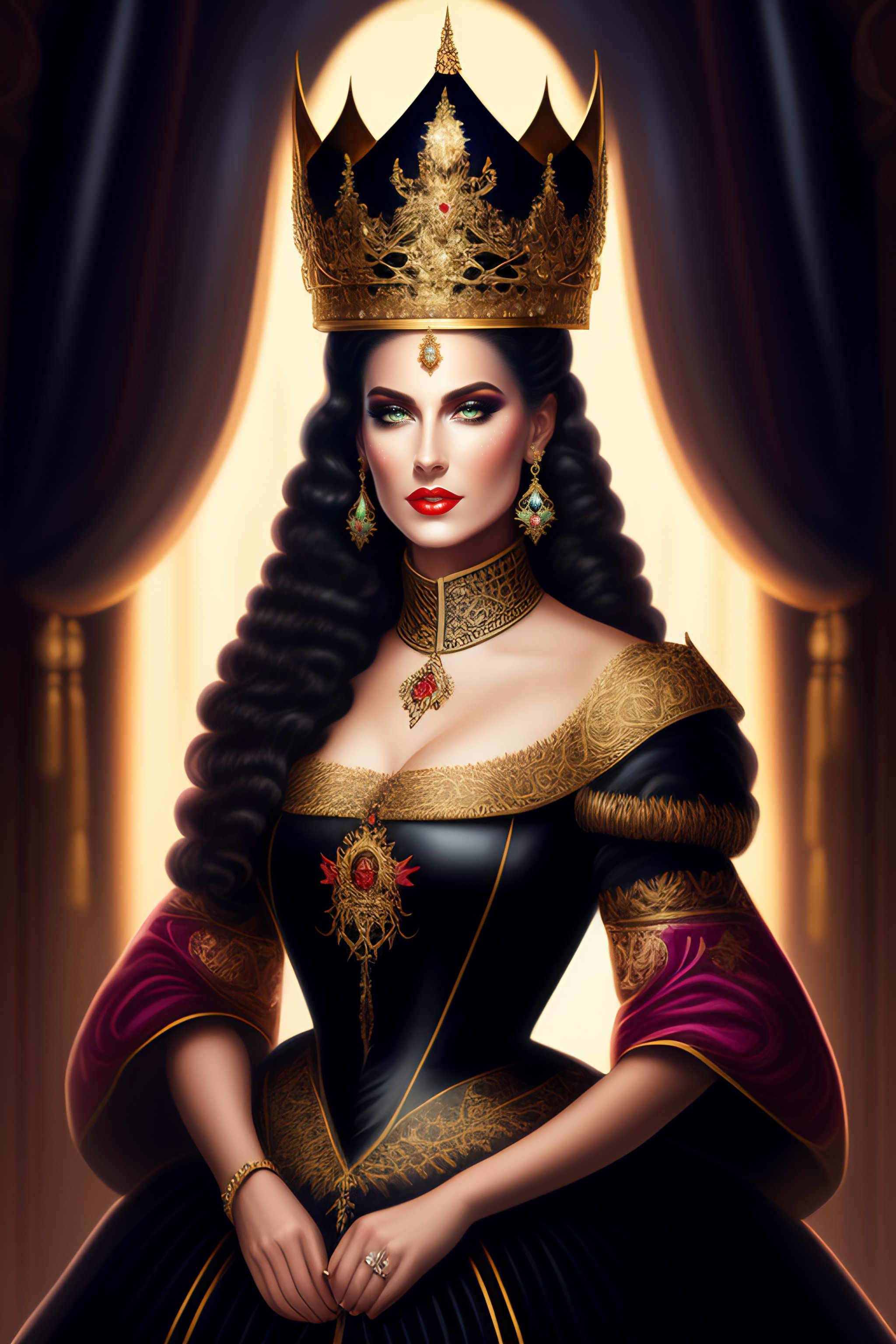 Lexica - Painting of the empress of the darkness, majestic, crown with ...