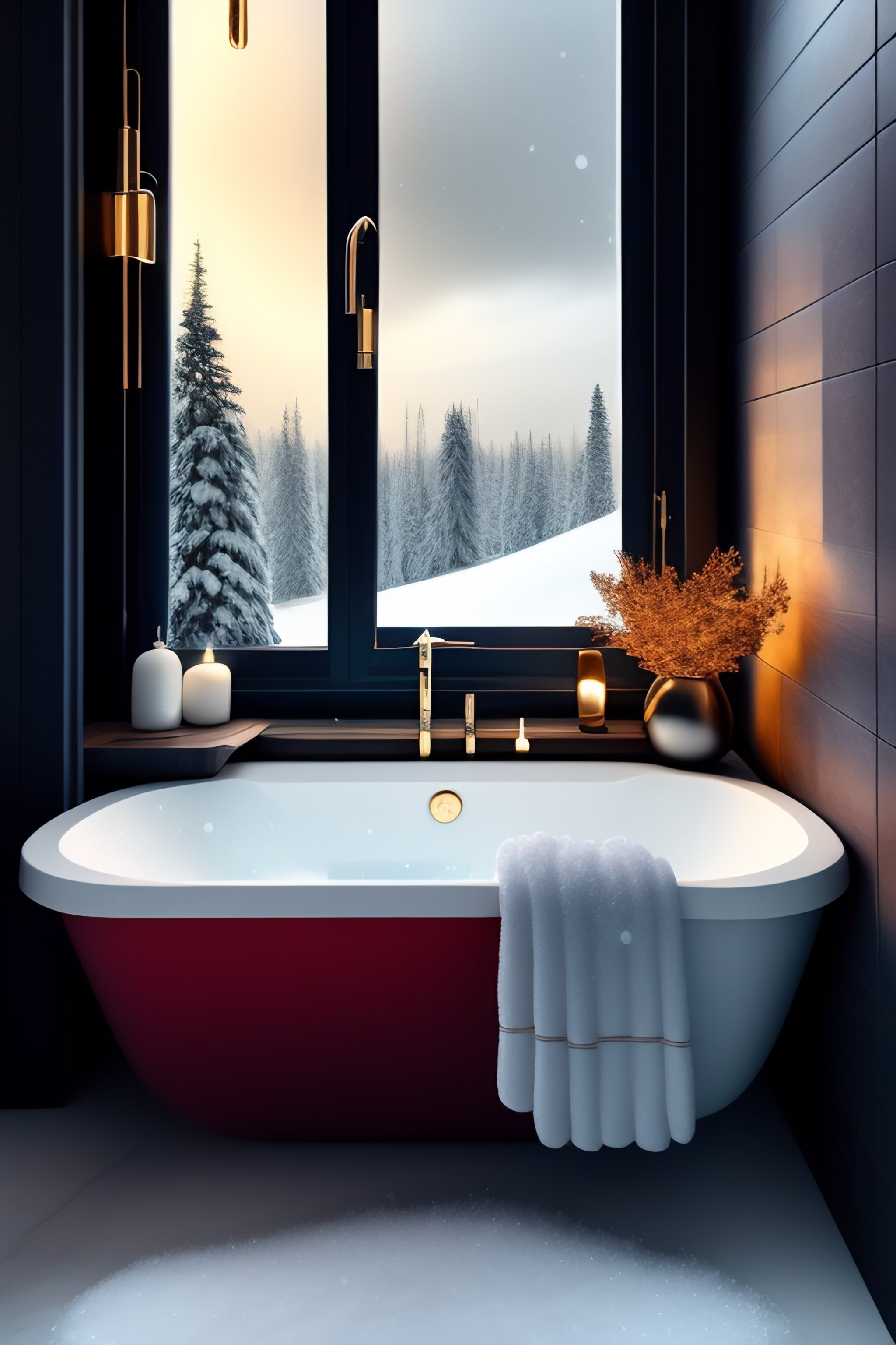 Lexica - Bathroom winter with snow capture iphone