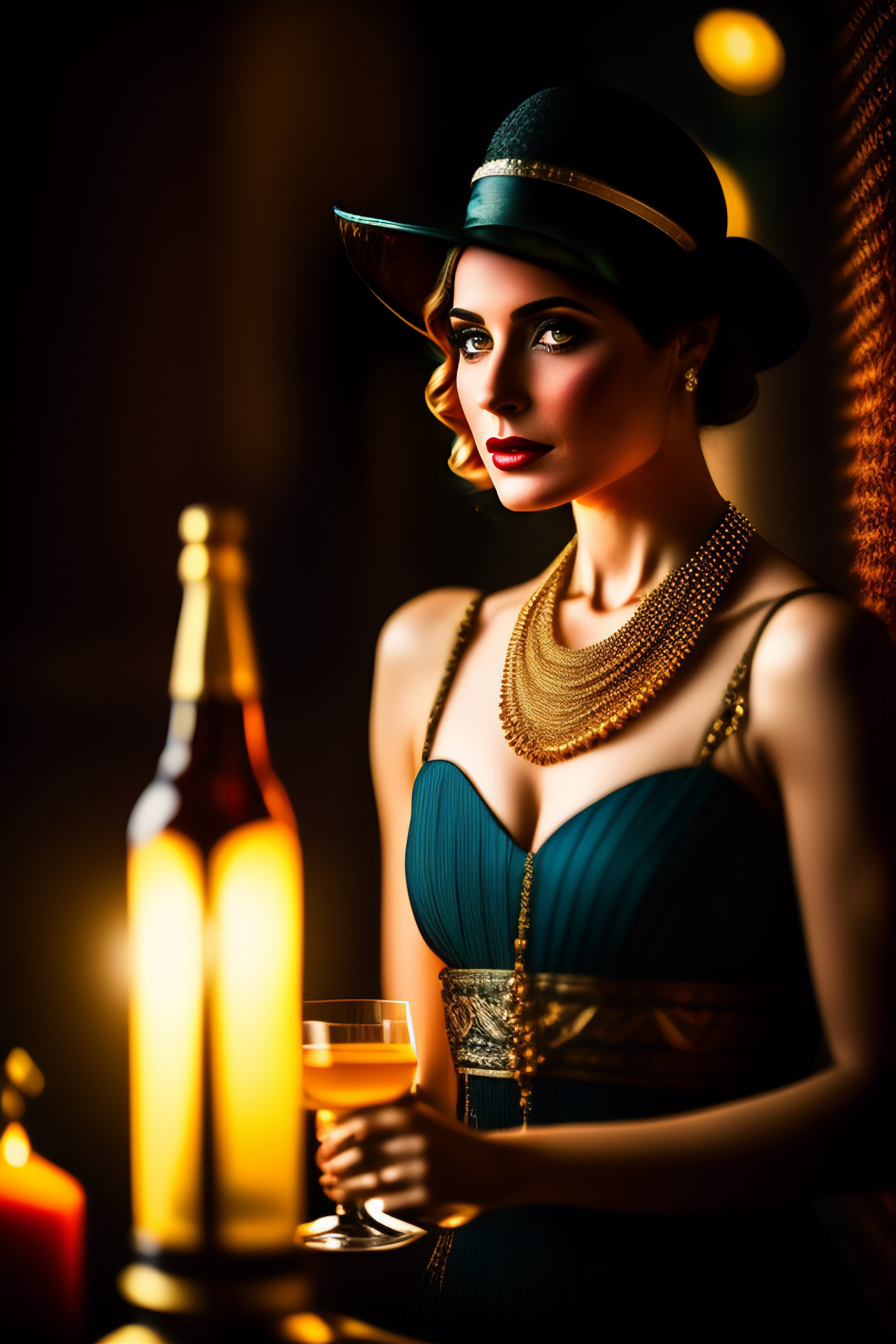 Lexica - A beautiful classy partying women, dimly lit upscale 1920s ...