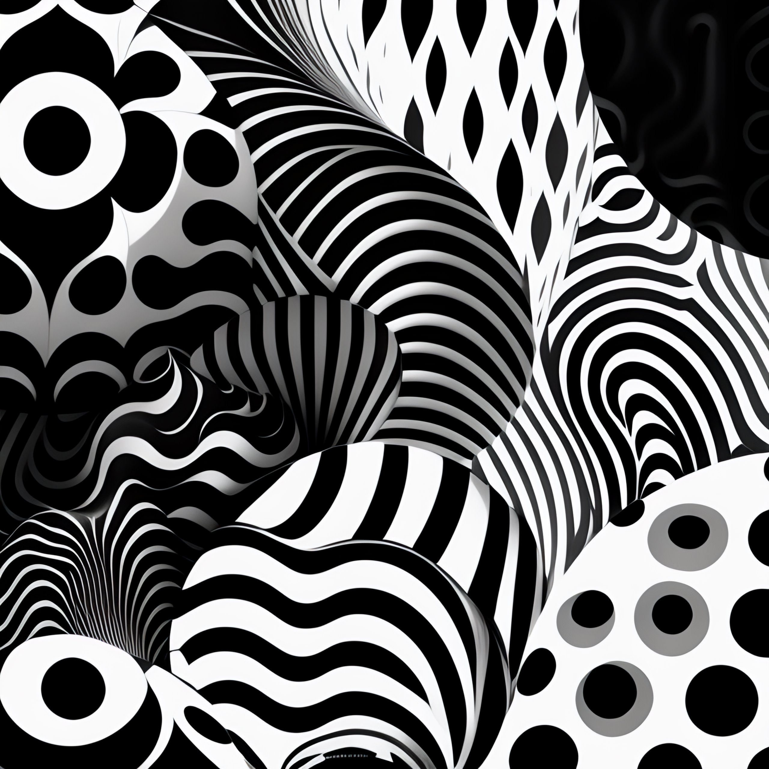 Lexica Black and white patterns, visual development, high contrast