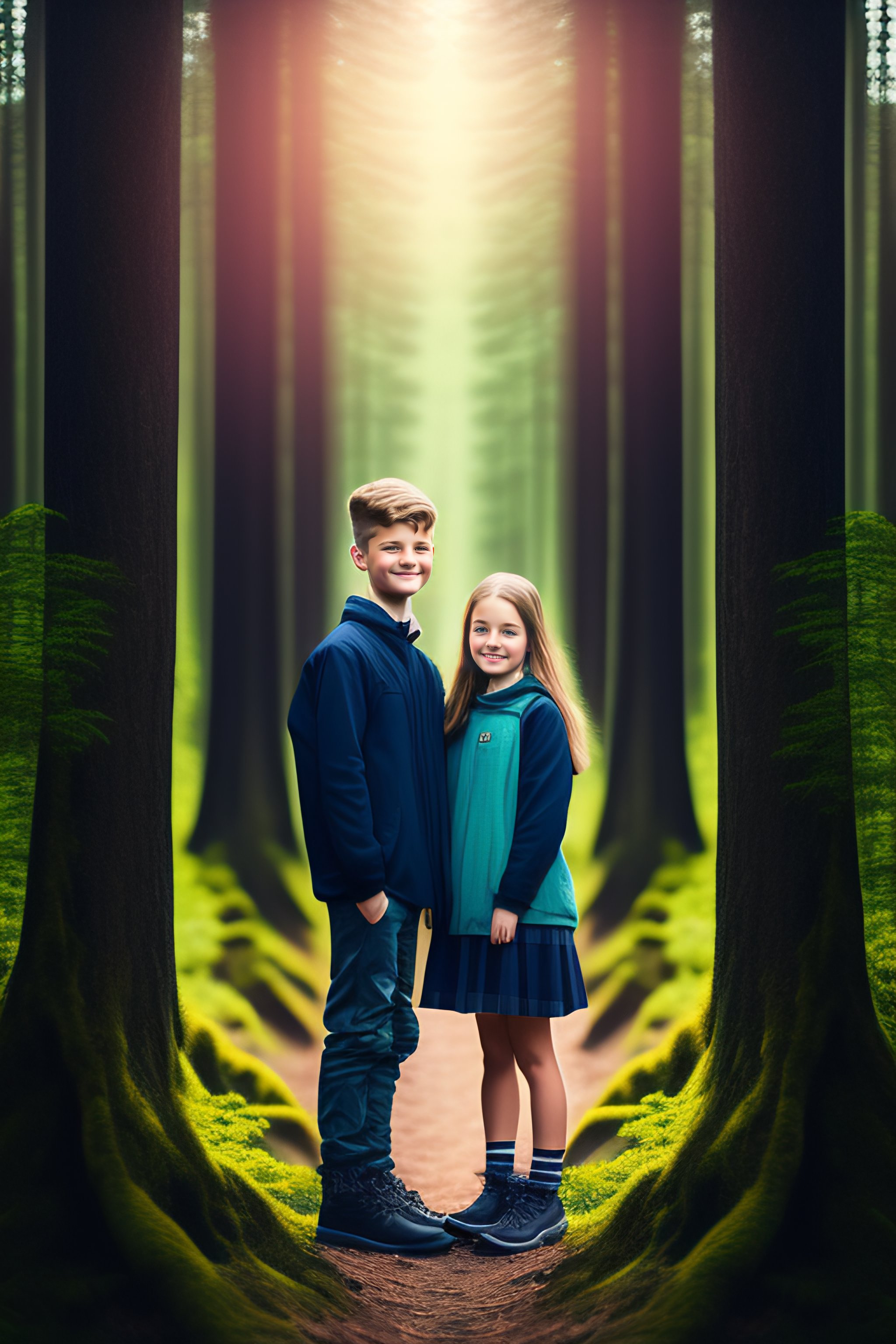 Lexica Photo Realistic Picture Of A 10 Years Old Boy And 13 Years Old 
