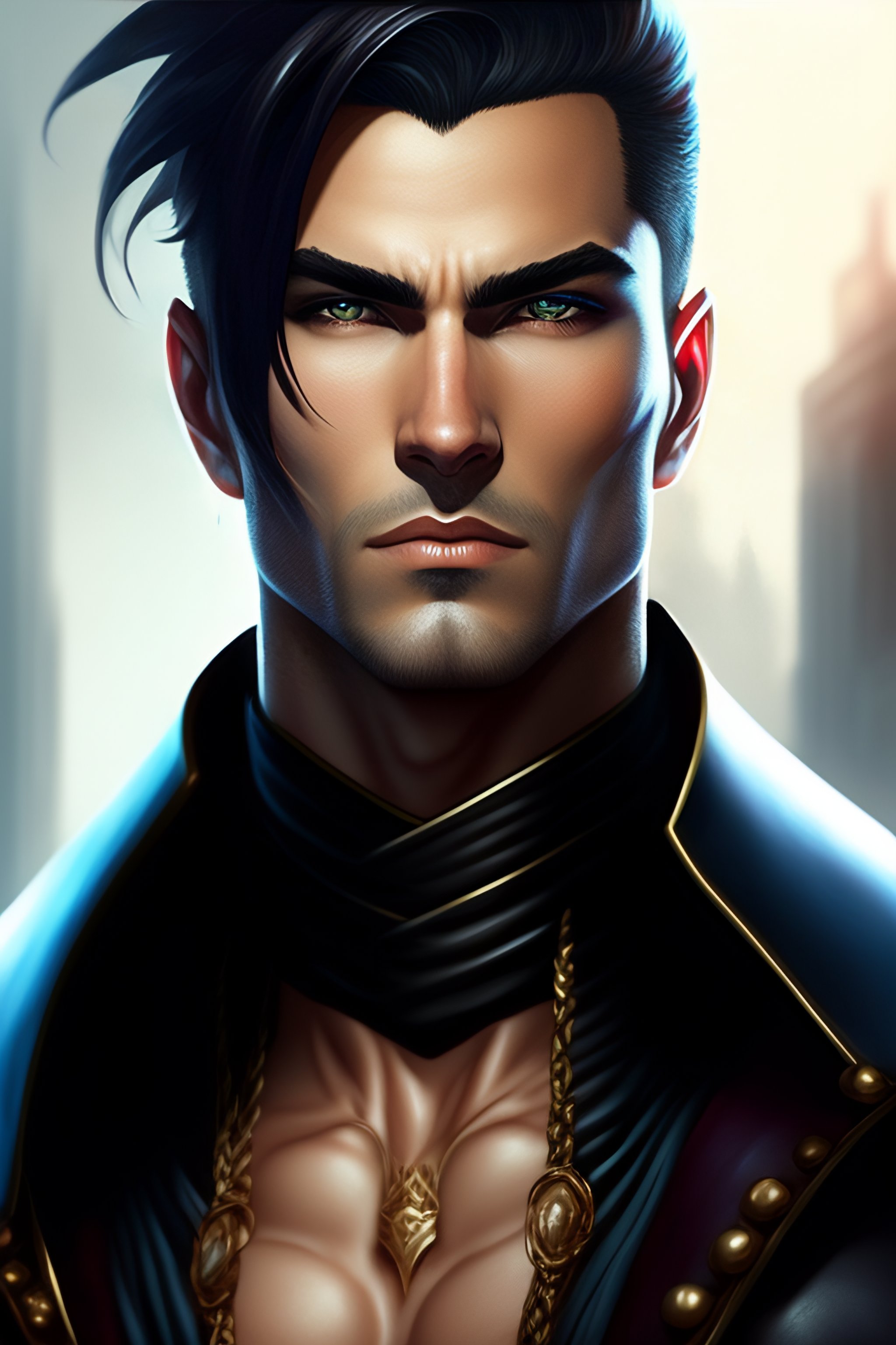 Lexica - Close up portrait of a beautiful human male rogue assassin in ...