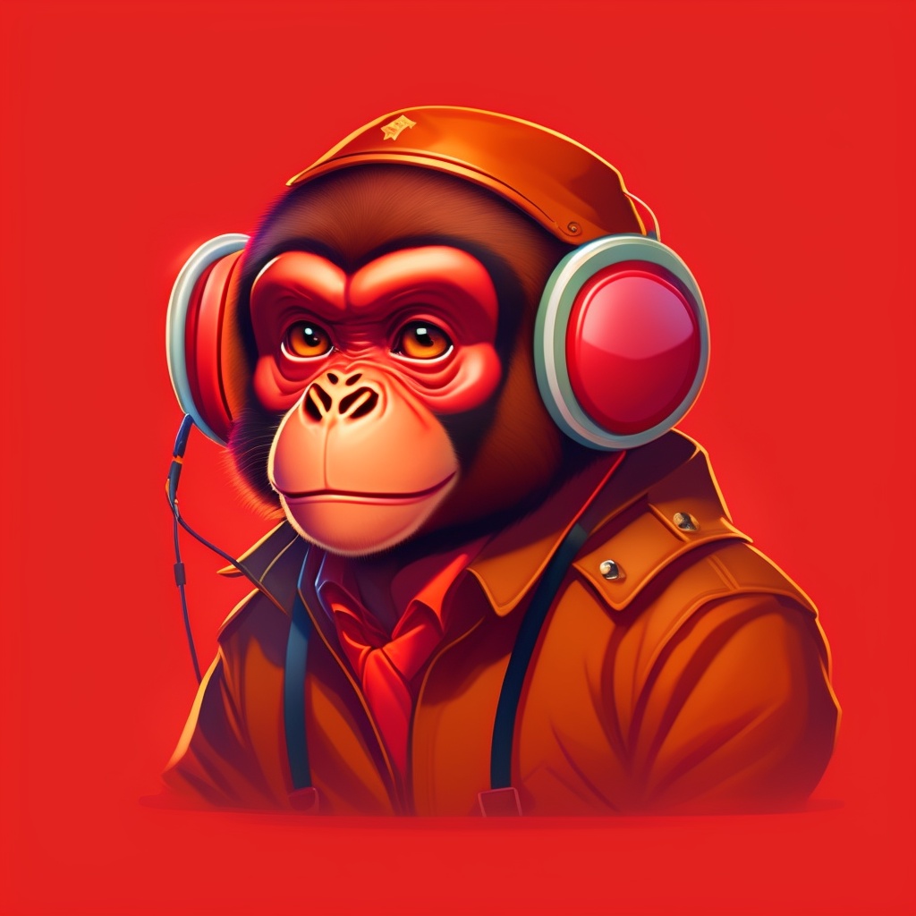 Lexica - A monkey with terrible faces, wear a headphone, looking very ...