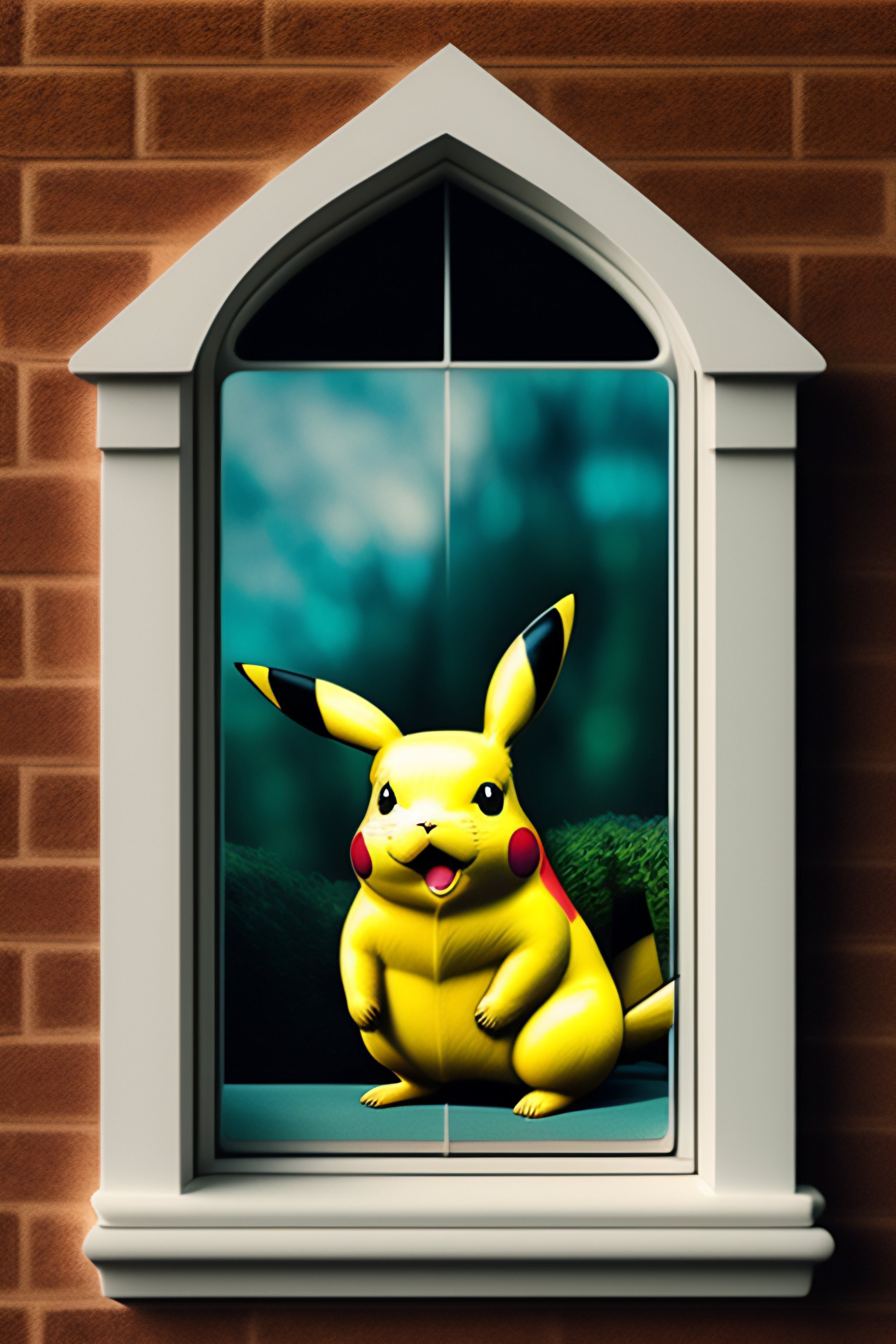Lexica - pikachu glass window