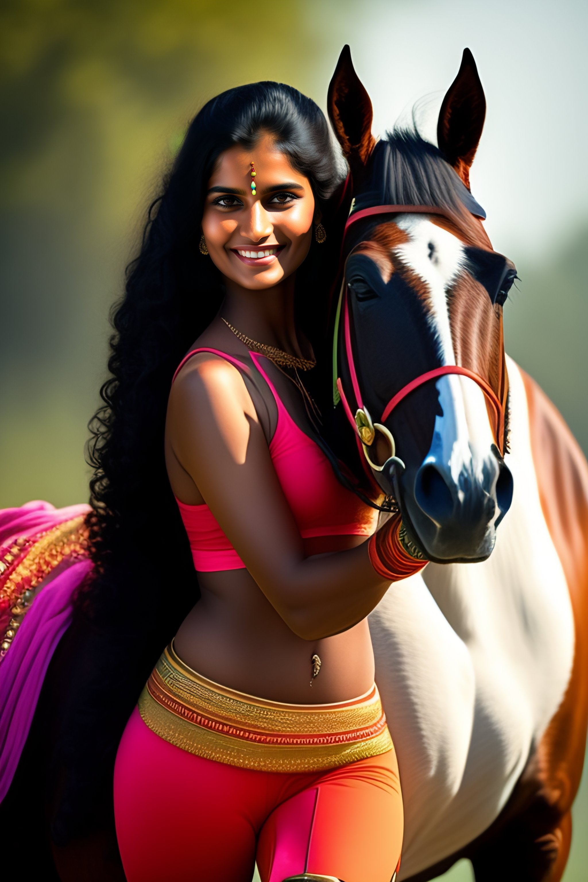 Lexica - a beautiful indian cute girl wearing yoga pants hot