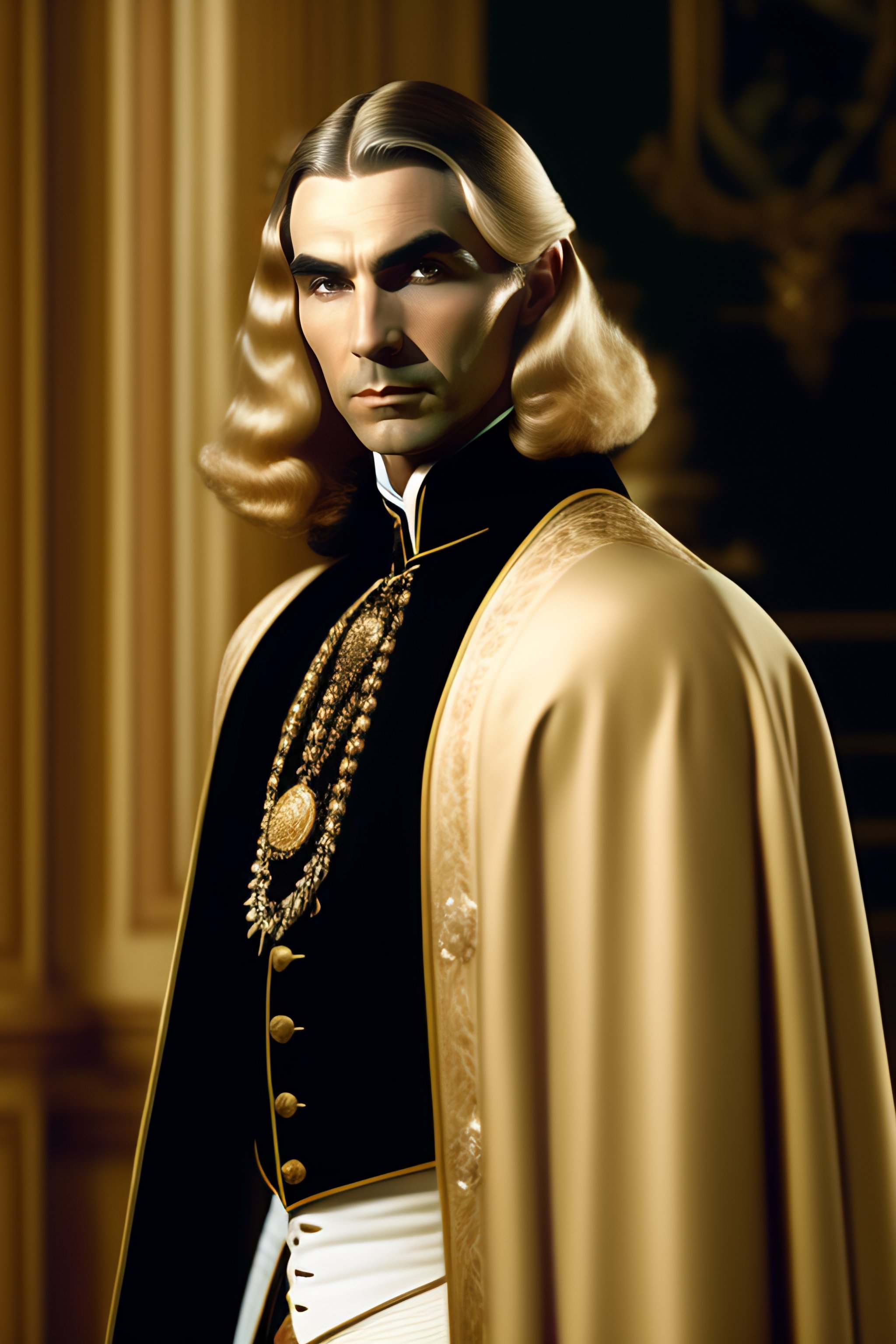 Lexica - A physically young man with long blond hair, he wears 18th ...
