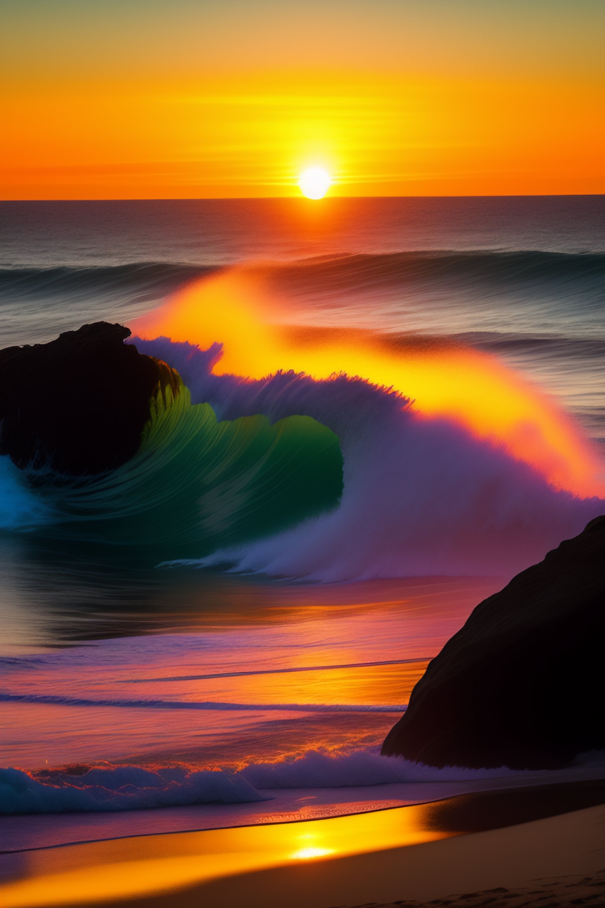 Lexica Blissful beach at sunrise