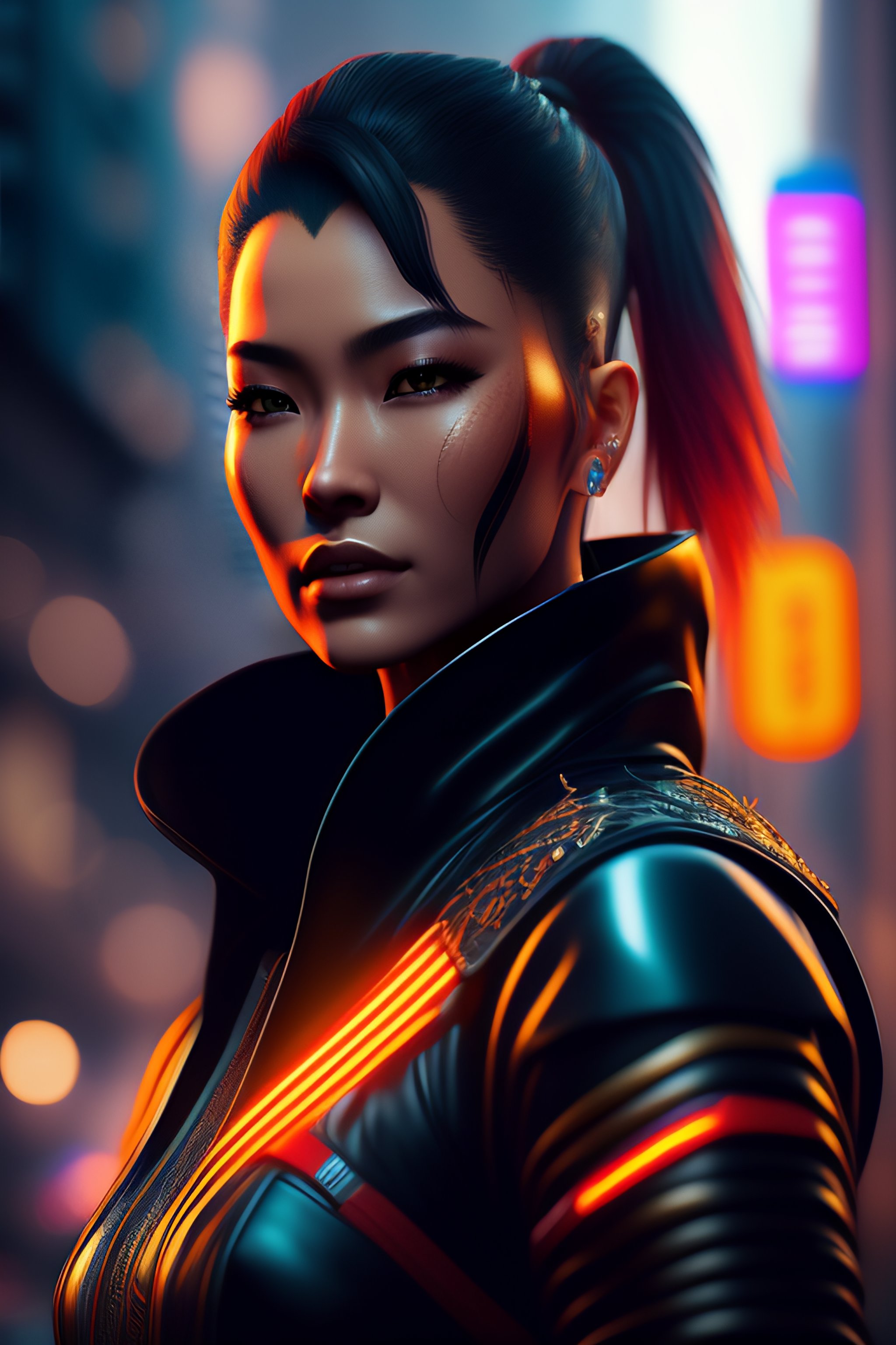 Lexica - Cyber samurai in the city of the future, cyberpunk style ...