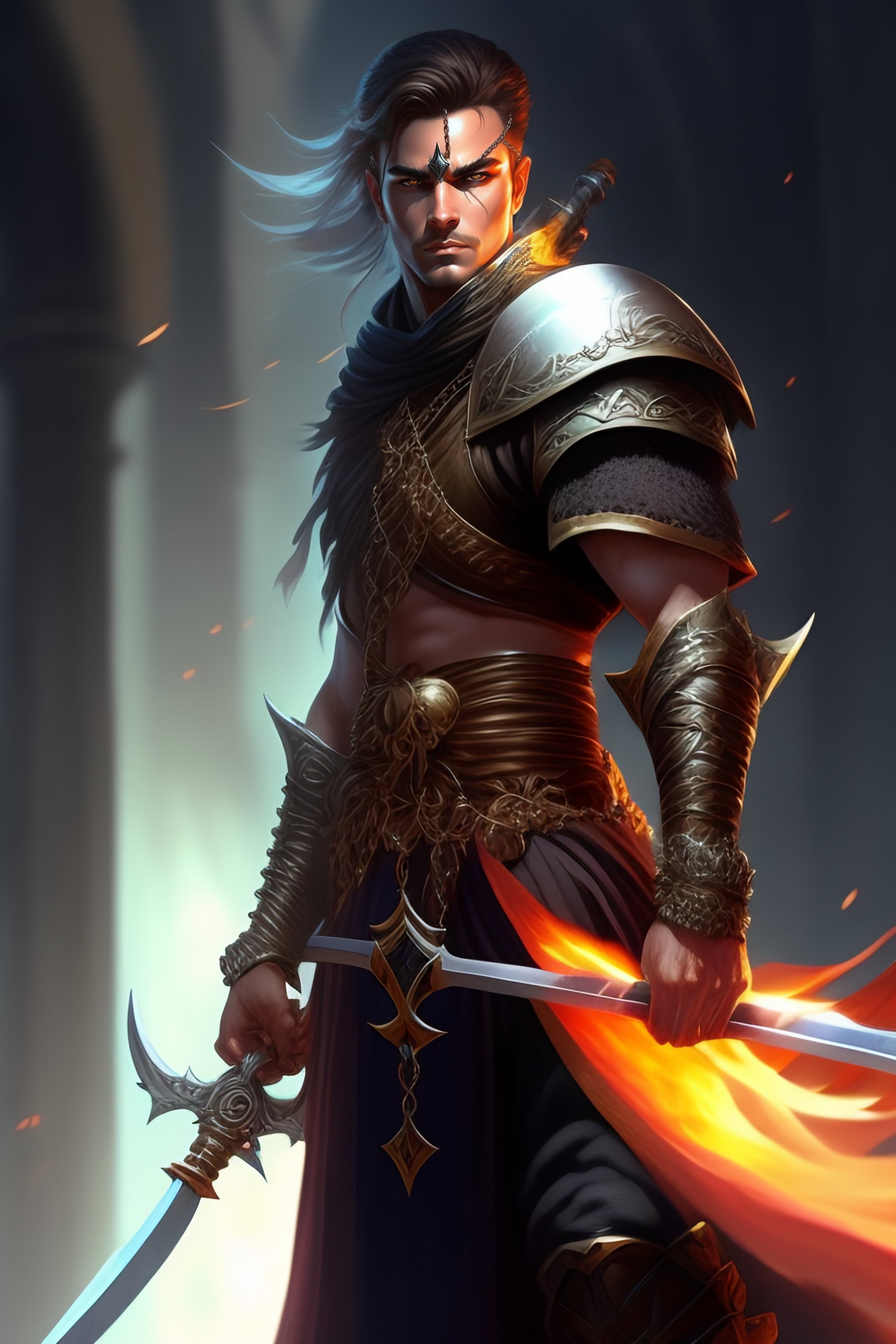 Lexica Dnd weapon on a light background, dark heavy flail and