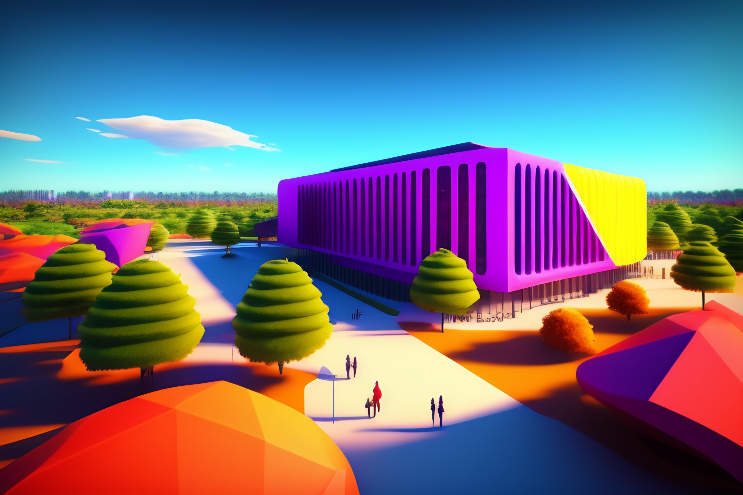 lexica-a-modern-building-in-a-city-landscape-low-poly-3d-bright