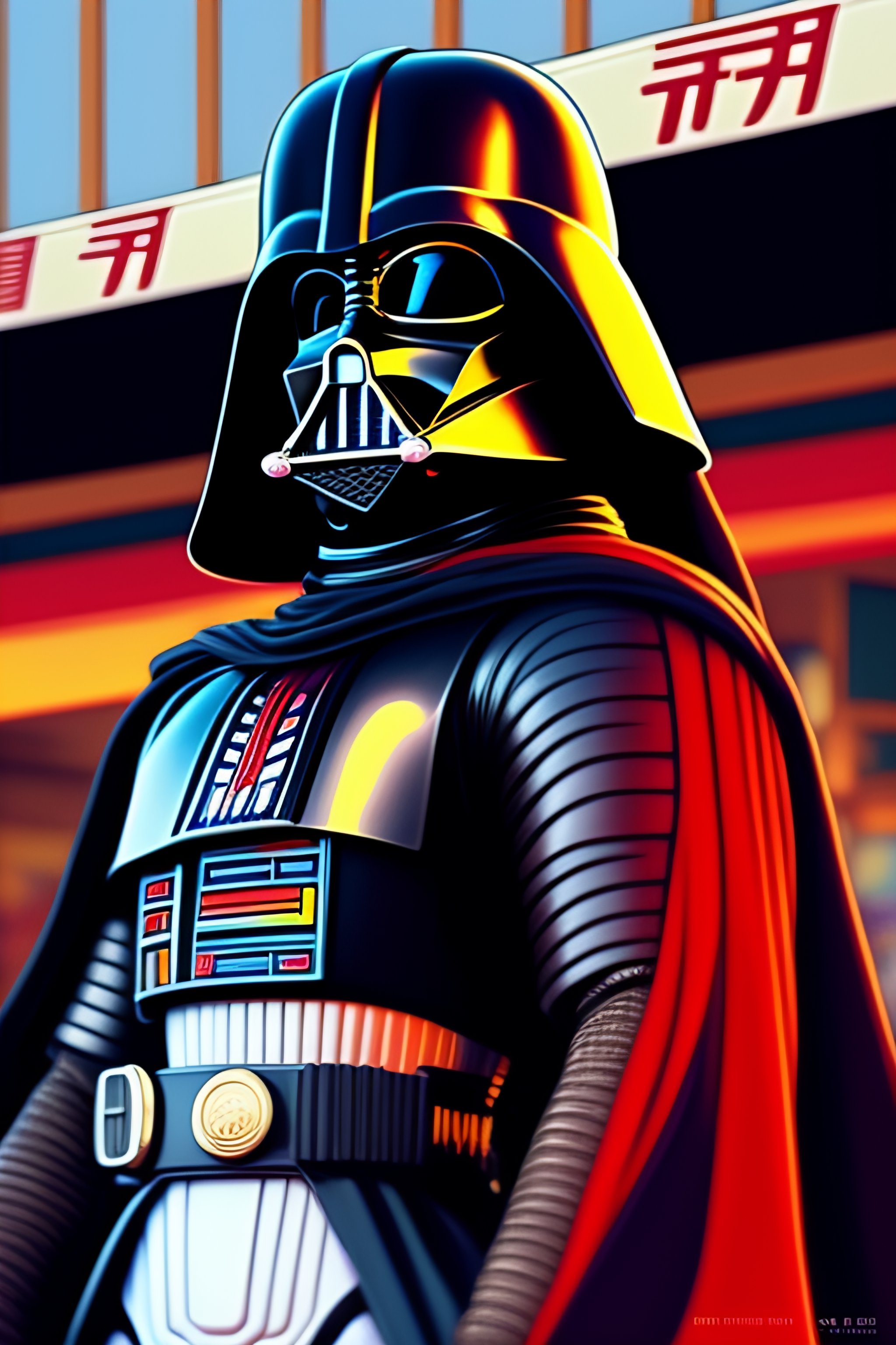 Lexica - Stylish Darth Vader in the style of 90's vintage anime ...