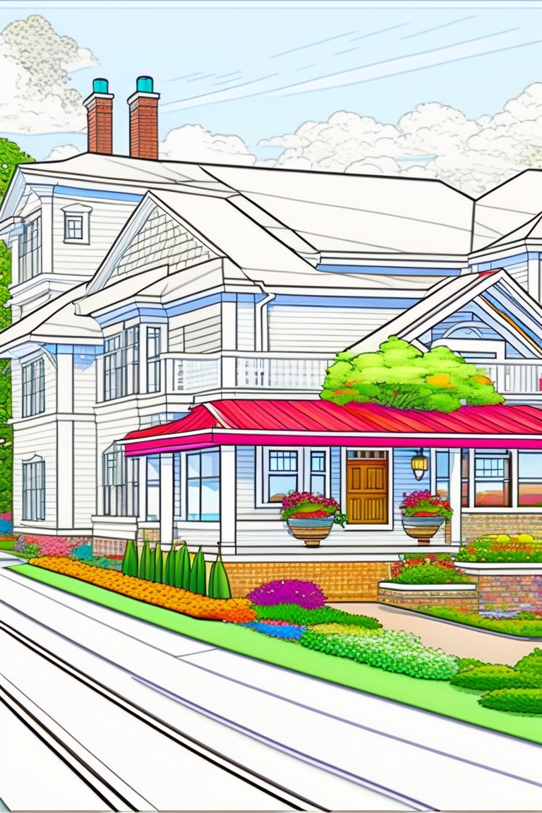 Lexica - High detail coloring book page, thin black lines, white ...